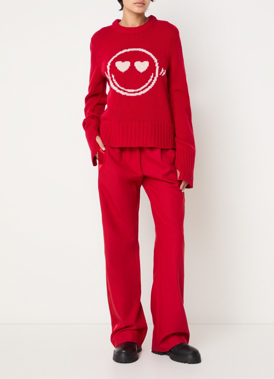 Zadig&Voltaire Poma high waist loose fit joggingbroek met steekzakken - voorkant 2 rood