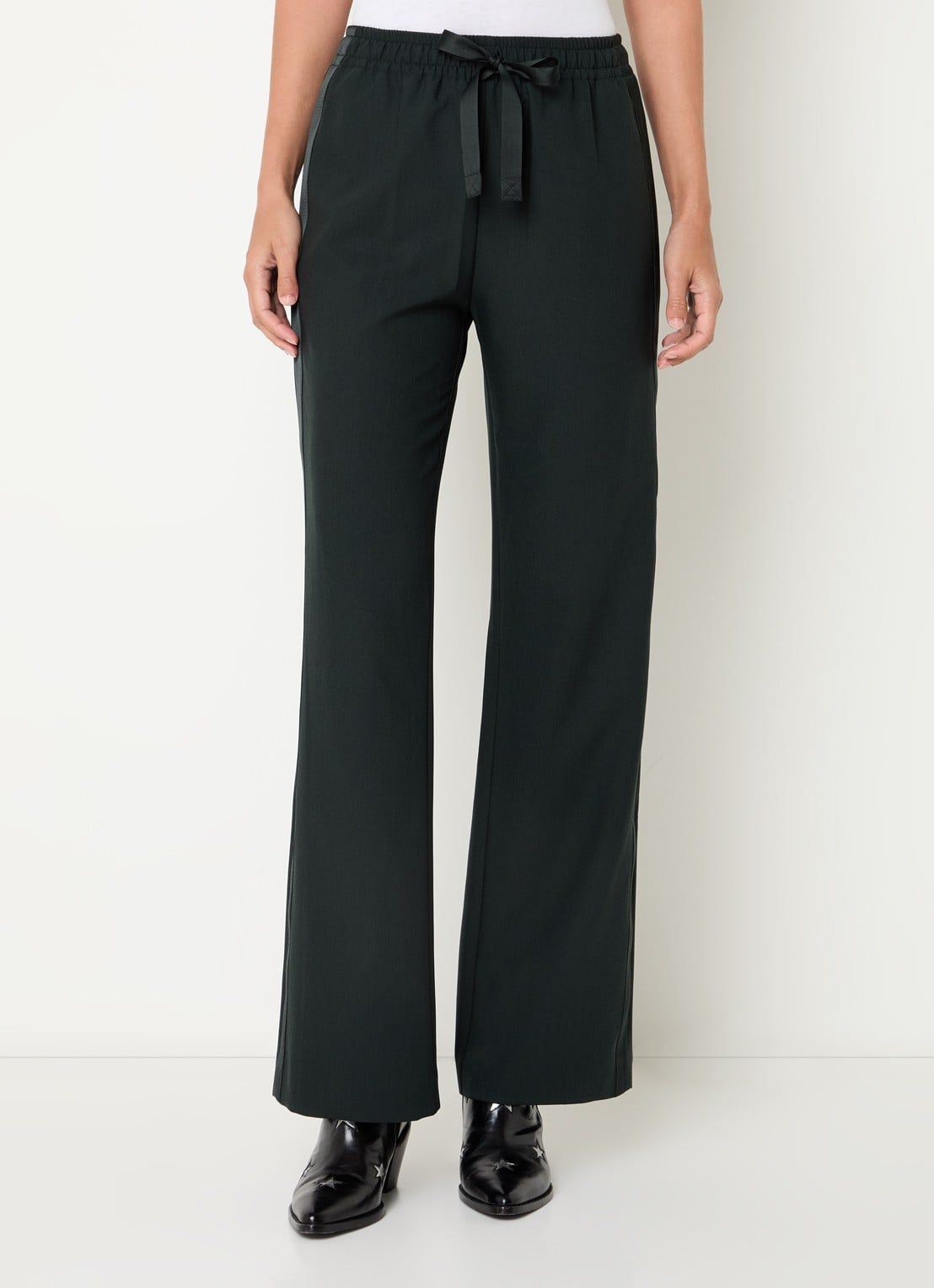 Zadig&Voltaire Poma high waist loose fit joggingbroek met steekzakken - detail 3 grijsmele