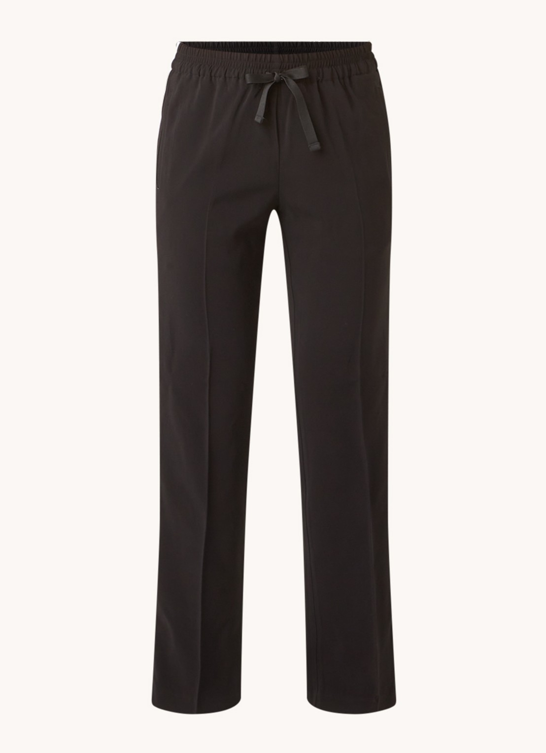 Zadig&Voltaire Pomy high waist straight fit trackpants van crêpe - voorkant zwart
