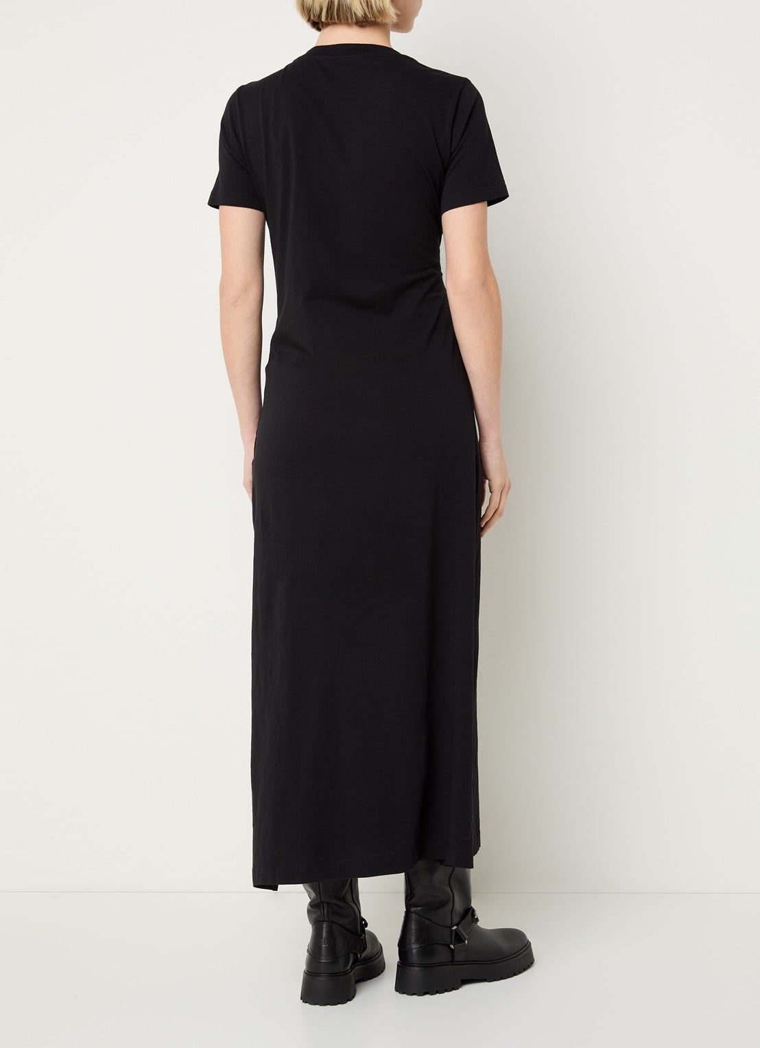 Zadig&Voltaire Raja midi  T-shirt jurk met afneembare broche - achterkant 4 zwart
