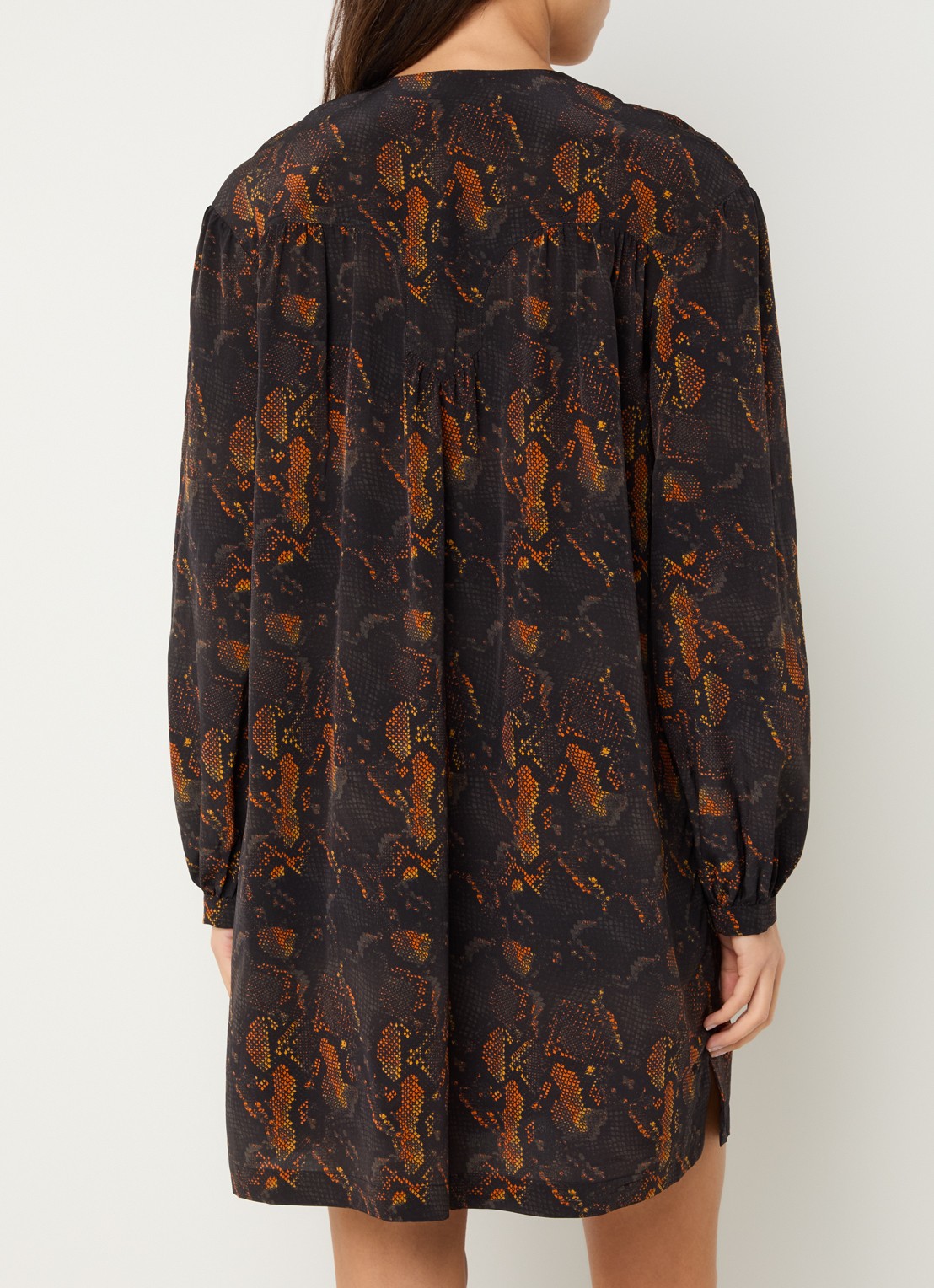 Zadig&Voltaire Ramela mini tuniekjurk van zijde met slangenprint - achterkant 4 zwart