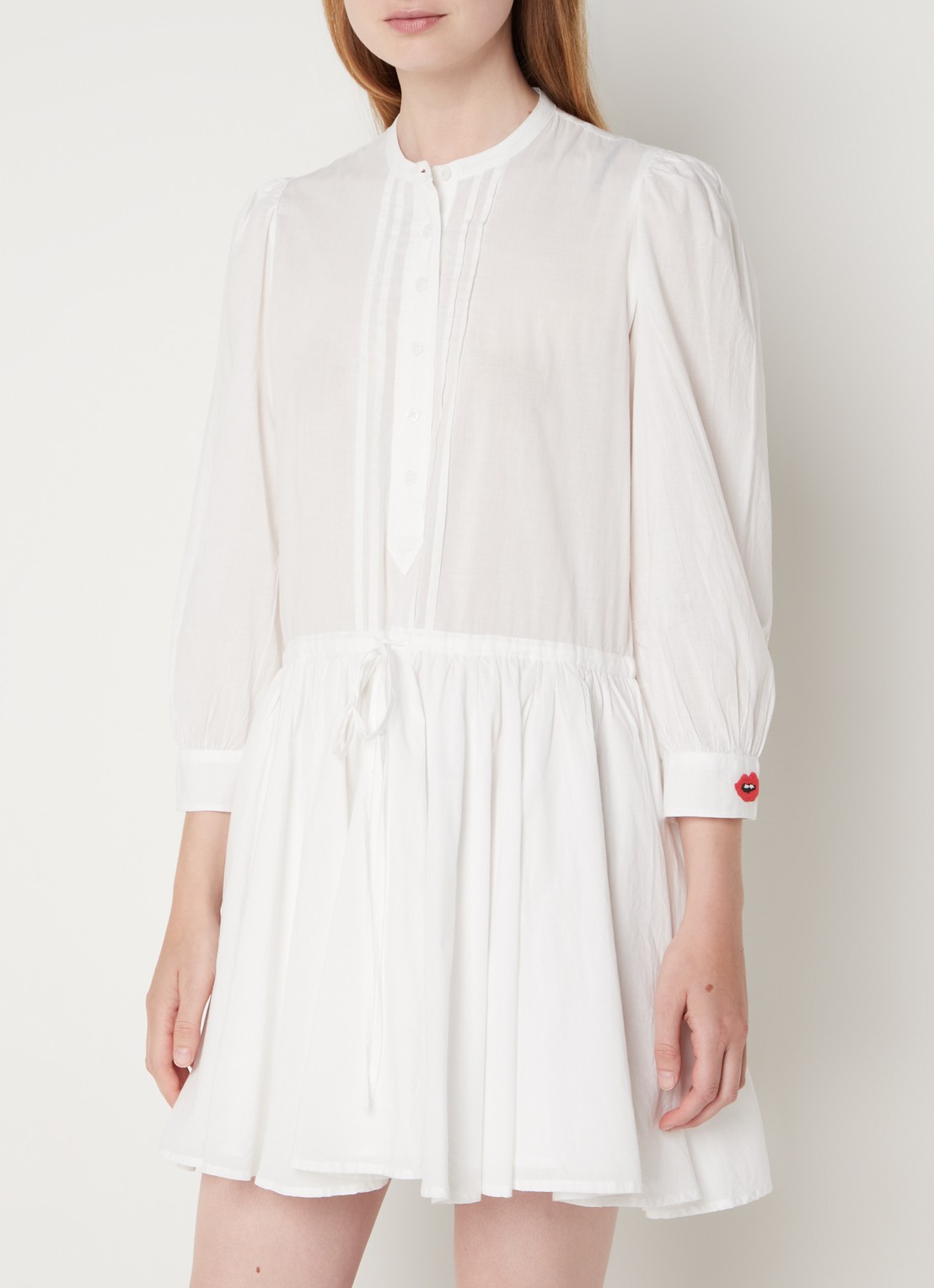 Zadig&Voltaire Ranil mini blousejurk met backprint  - achterkant 4 wit