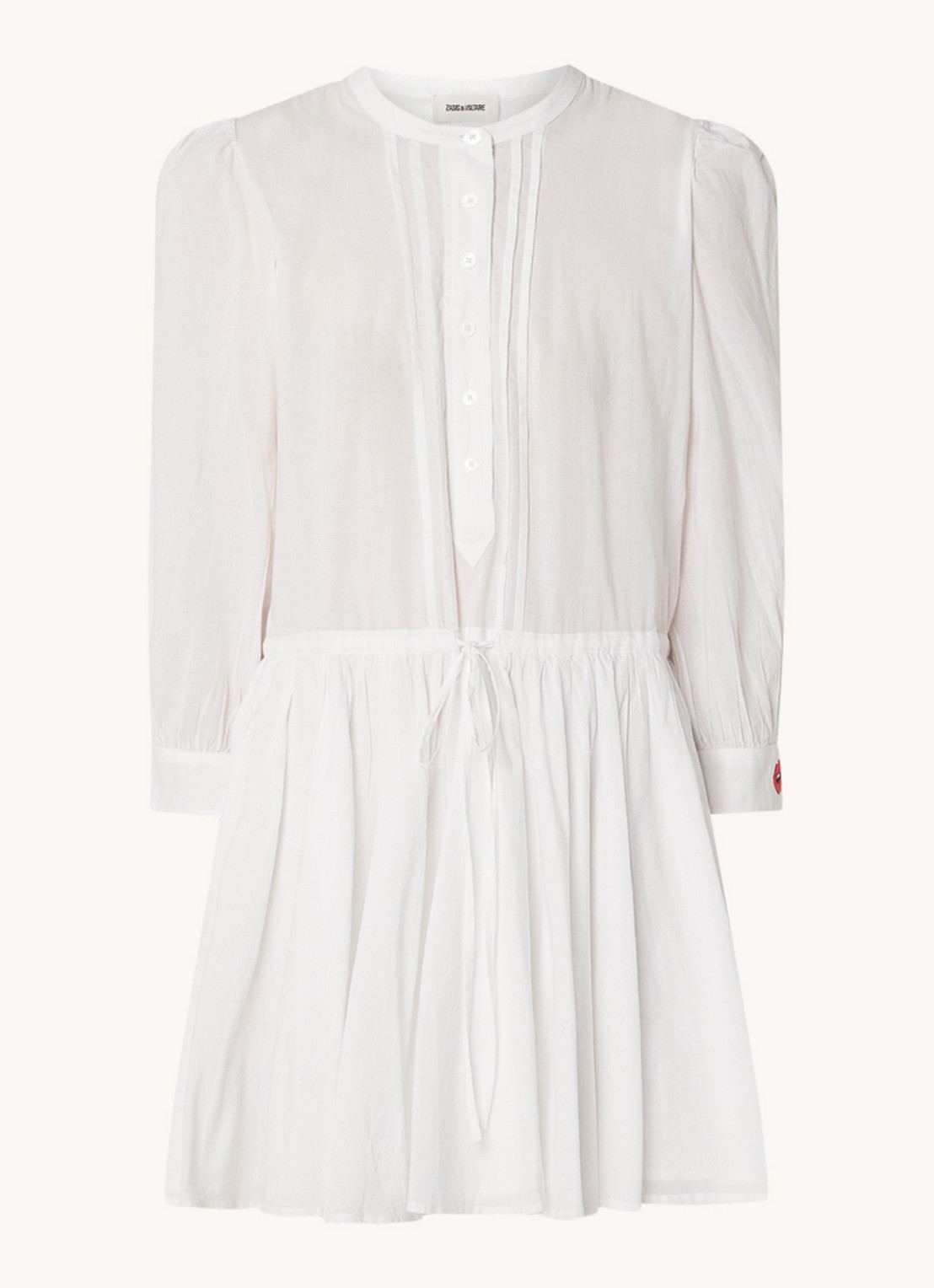 Zadig&Voltaire Ranil mini blousejurk met backprint  - voorkant wit