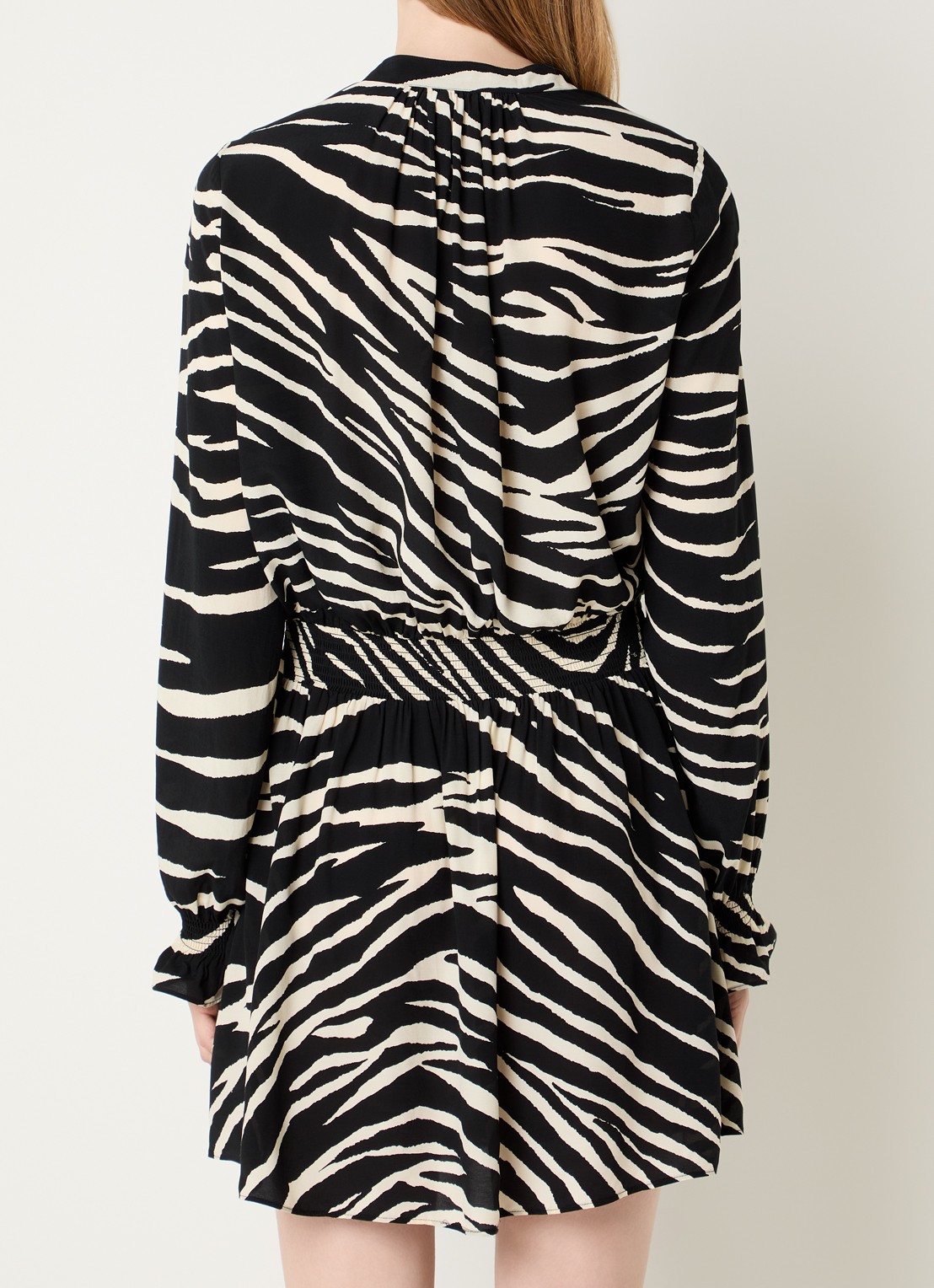 Zadig&Voltaire Rayados mini tuniek jurk met zebraprint - achterkant 4 zwart