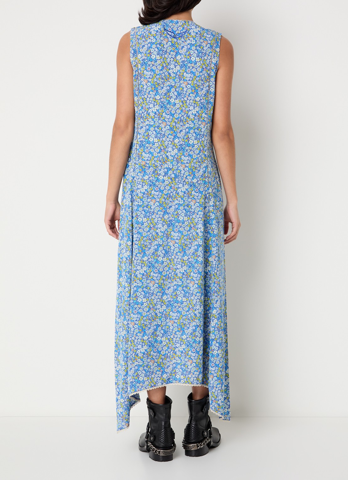 Zadig&Voltaire Rerol maxi jurk met print en asymmetrische zoom - achterkant 4 blauw
