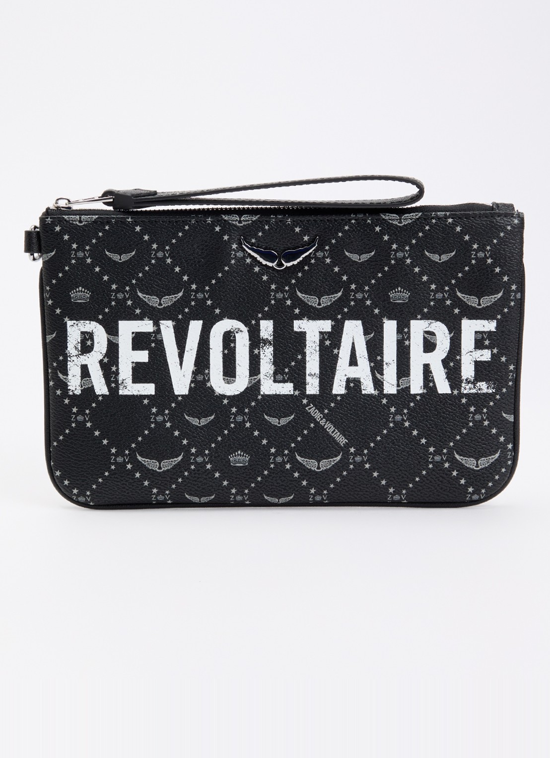 Zadig&Voltaire Revoltaire clutch met print - voorkant zwart