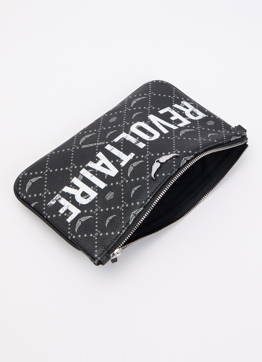 Zadig&Voltaire Revoltaire clutch met print - voorkant 2 zwart