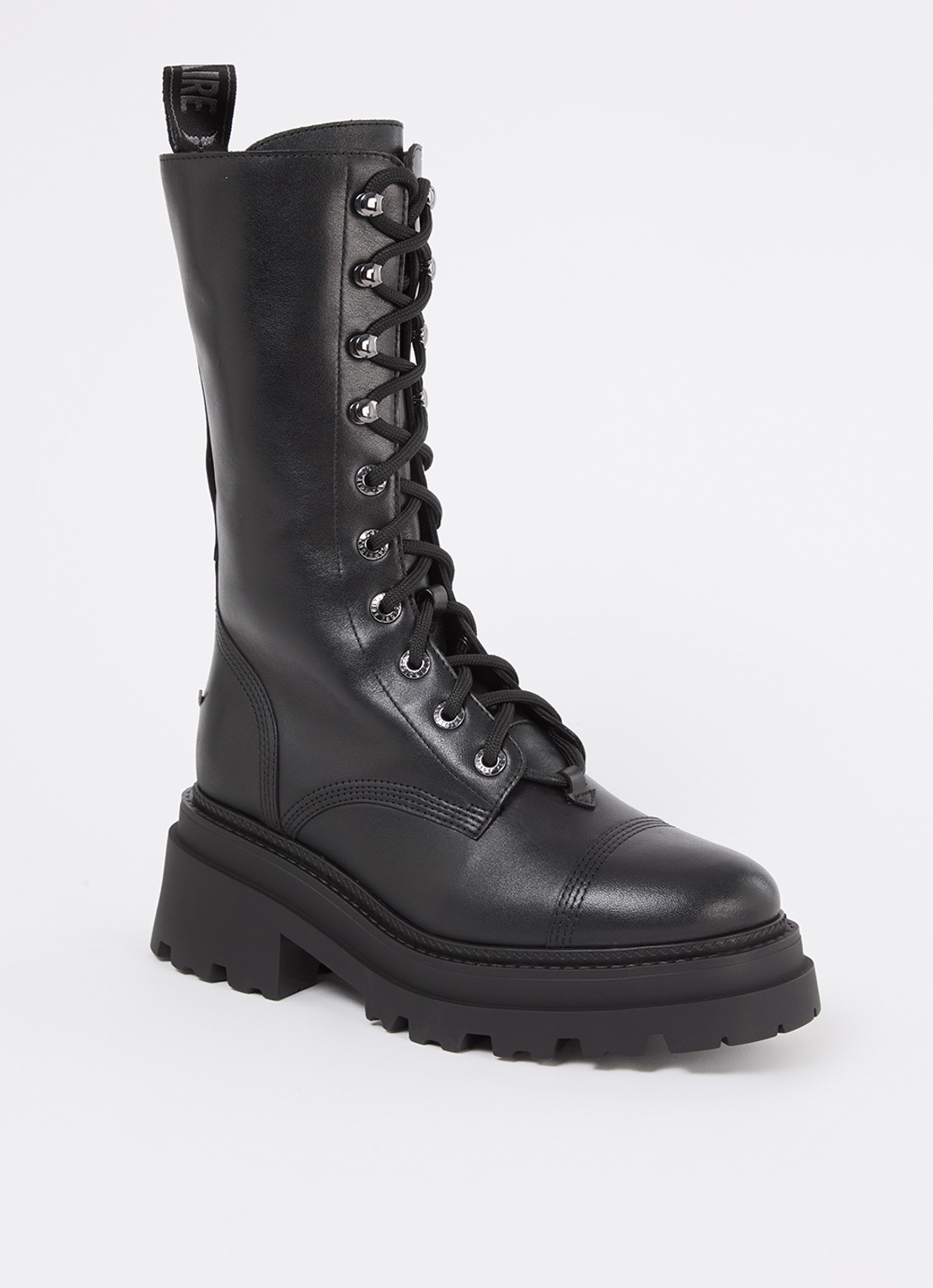 Zadig&Voltaire Ride bikerboot van leer - voorkant 2 zwart