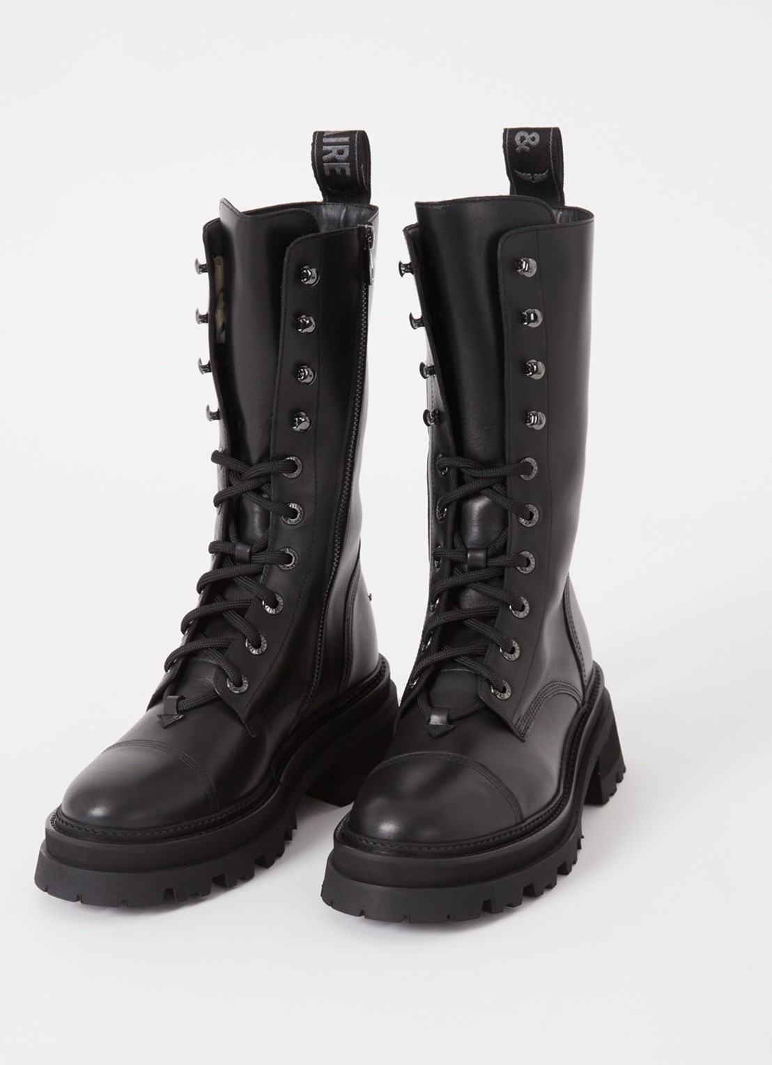 Zadig&Voltaire Ride veterboot van leer - detail 2 zwart
