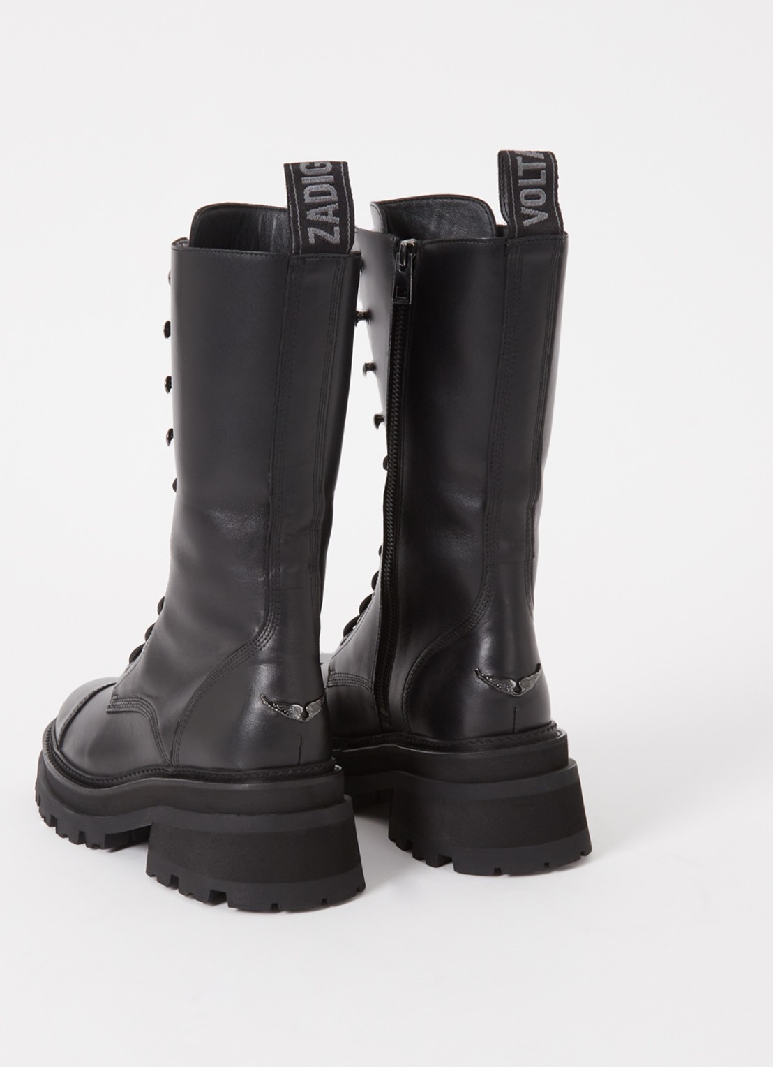 Zadig&Voltaire Ride veterboot van leer - detail 3 zwart
