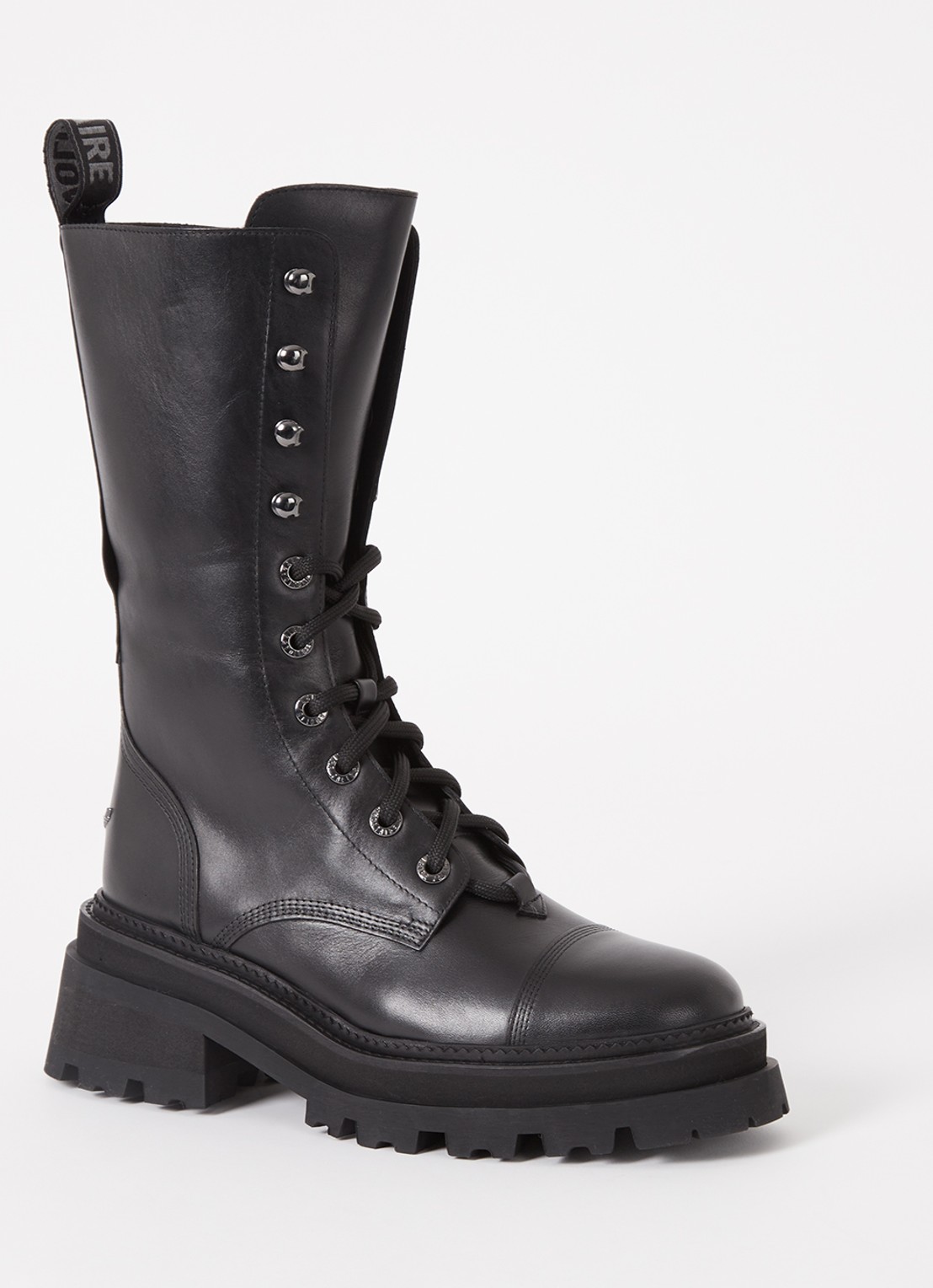 Zadig&Voltaire Ride veterboot van leer - voorkant zwart