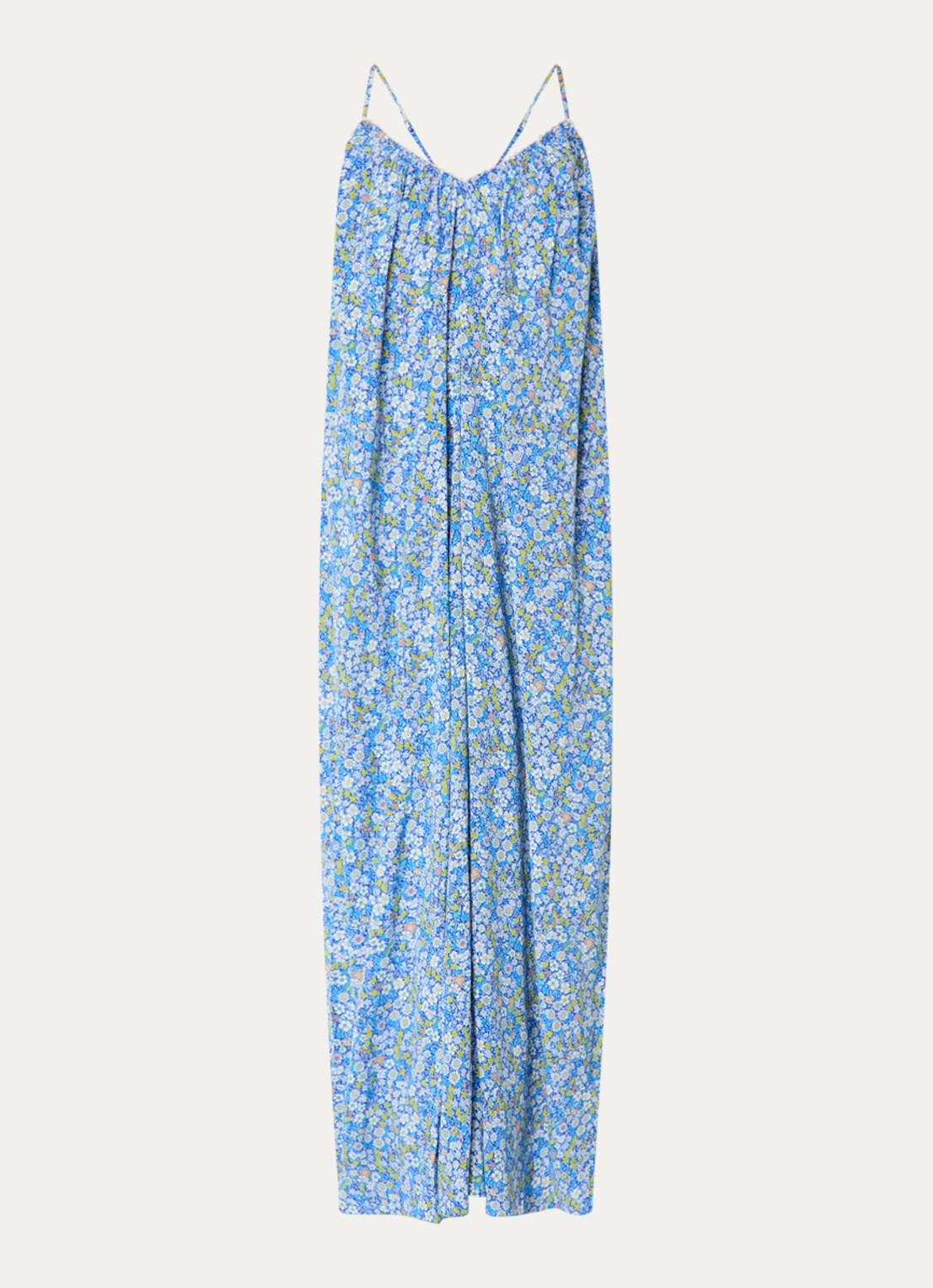 Zadig&Voltaire Ristym maxi jurk met print en details van kant - voorkant blauw