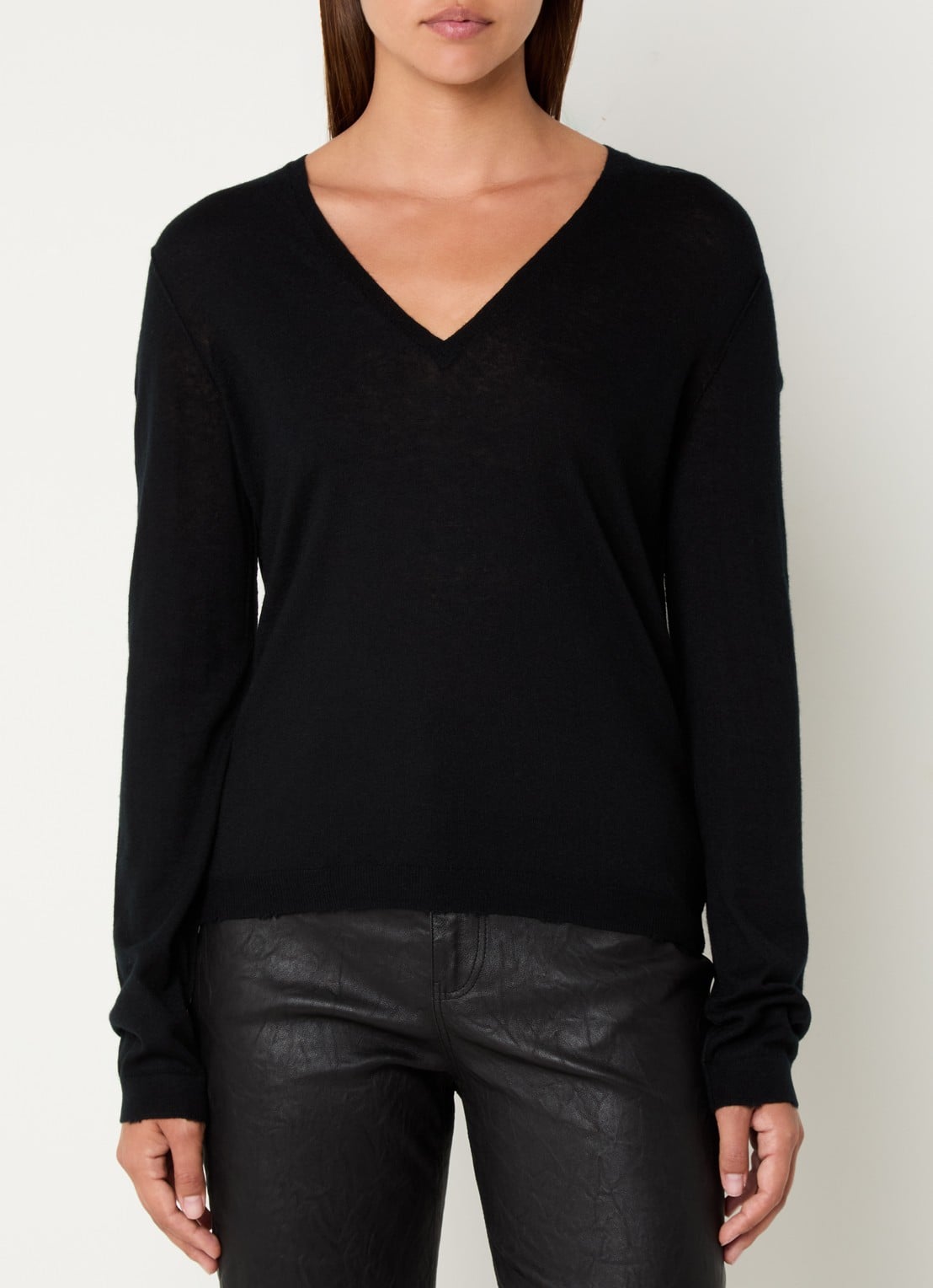 Zadig&Voltaire Rivy fijngebreide pullover van kasjmier - detail 4 zwart