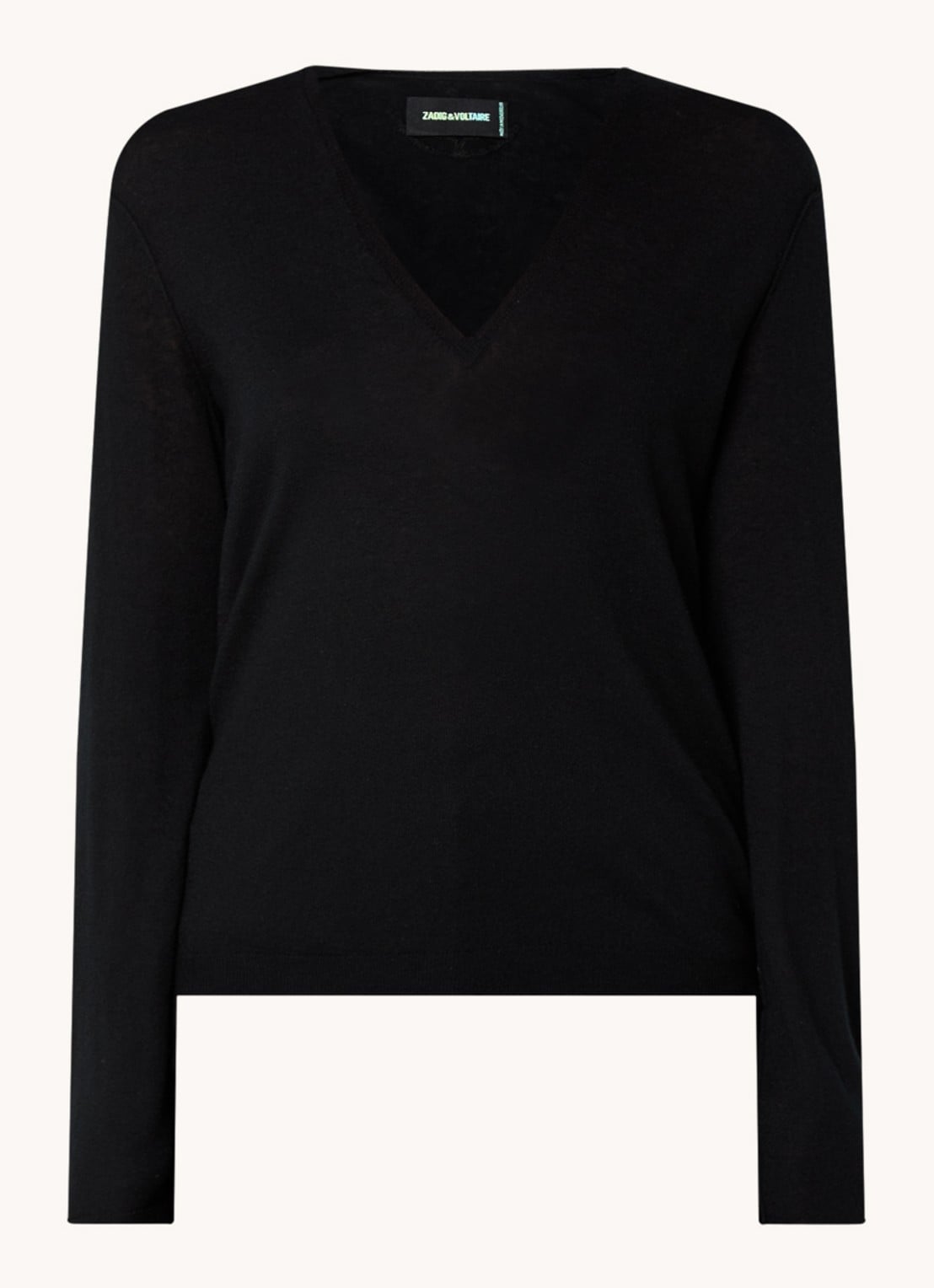 Zadig&Voltaire Rivy fijngebreide pullover van kasjmier - voorkant zwart