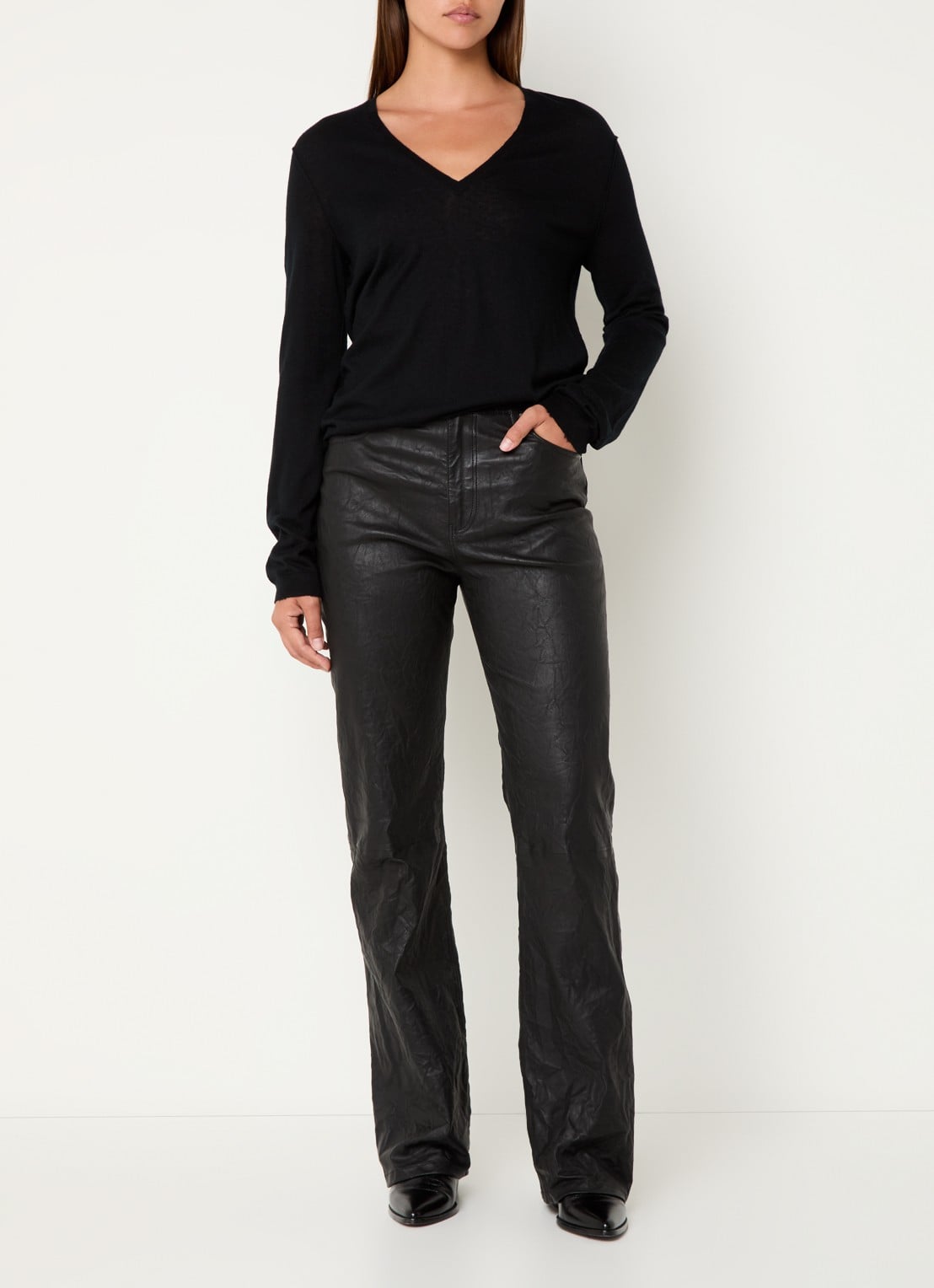 Zadig&Voltaire Rivy fijngebreide pullover van kasjmier - voorkant 2 zwart