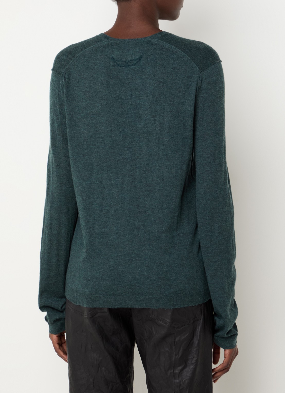 Zadig&Voltaire Rivy fijngebreide pullover van kasjmier - achterkant donkergroen