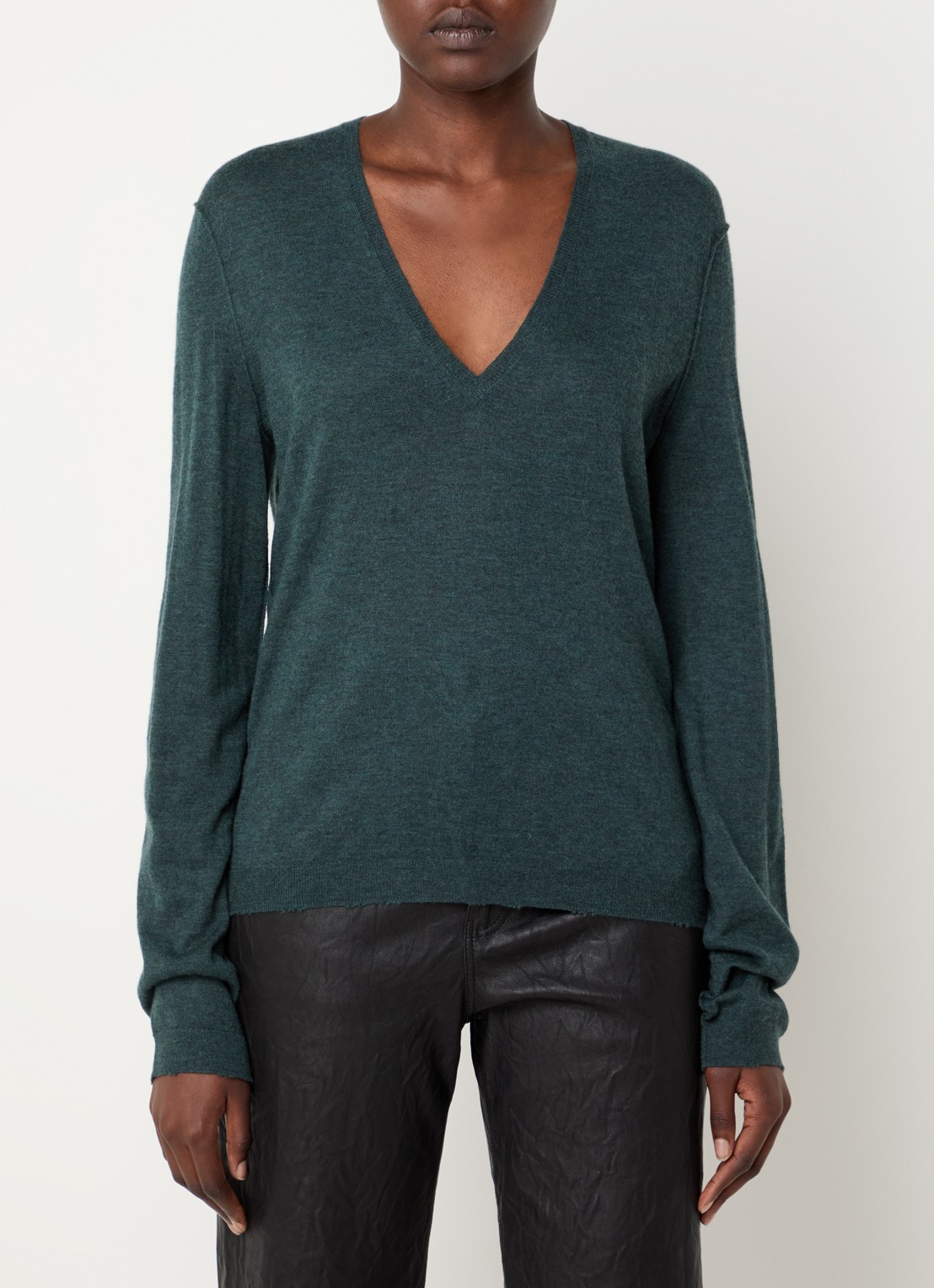 Zadig&Voltaire Rivy fijngebreide pullover van kasjmier - detail 4 donkergroen