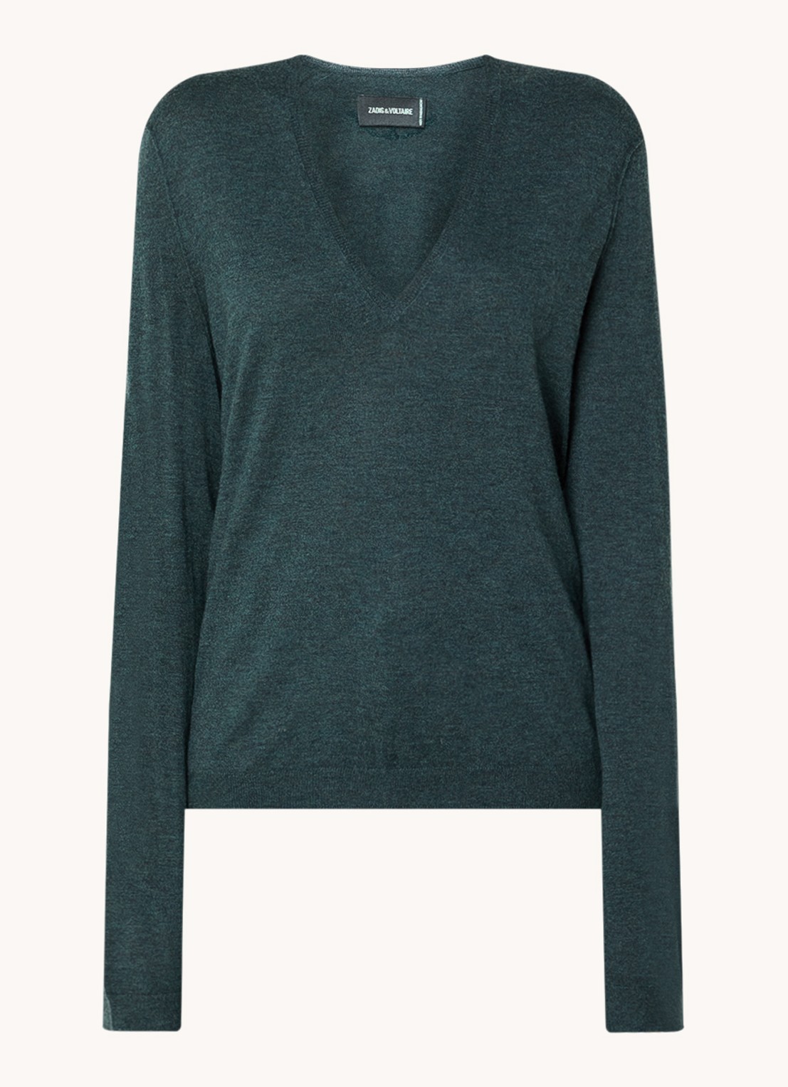 Zadig&Voltaire Rivy fijngebreide pullover van kasjmier - voorkant 2 donkergroen