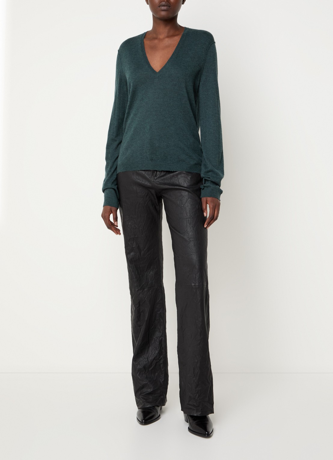 Zadig&Voltaire Rivy fijngebreide pullover van kasjmier - voorkant 3 donkergroen