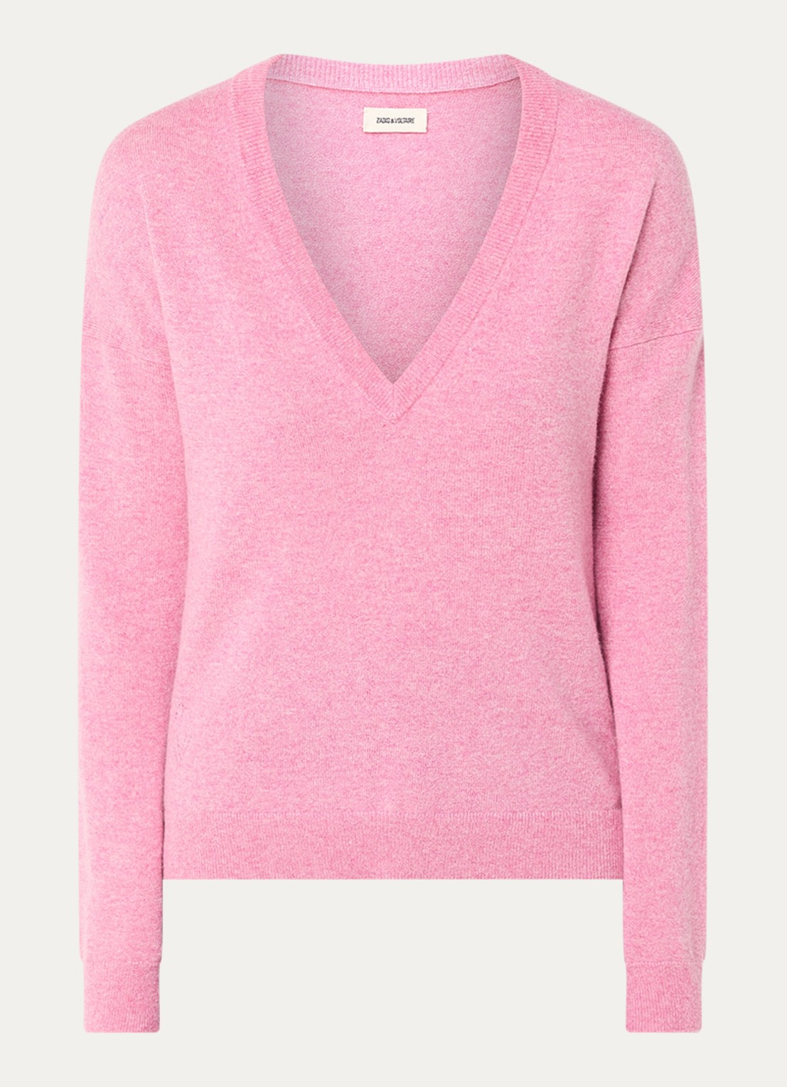 Zadig&Voltaire Rivy fijngebreide pullover van kasjmier - voorkant koraalroze