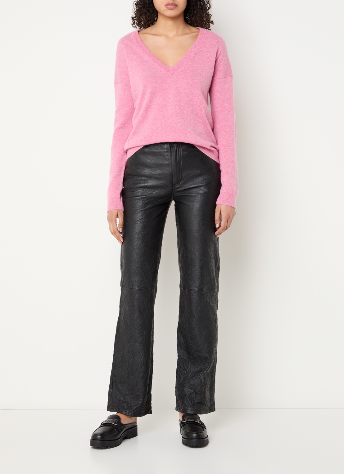 Zadig&Voltaire Rivy fijngebreide pullover van kasjmier - voorkant 2 koraalroze