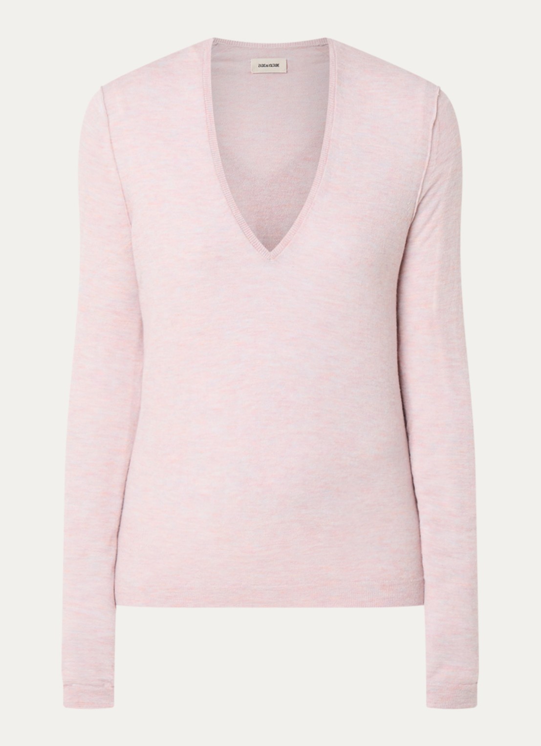 Zadig&Voltaire Rivy fijngebreide pullover van kasjmier - voorkant 2 lichtroze