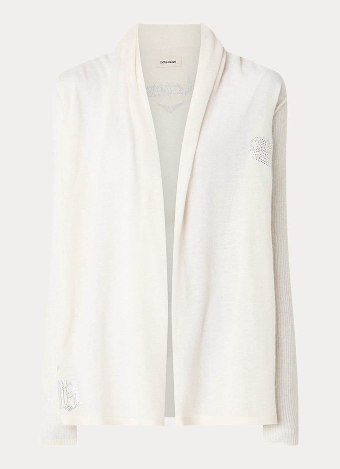 Zadig&Voltaire Robyn openvallend vest van kasjmier - voorkant 3 vanillegeel