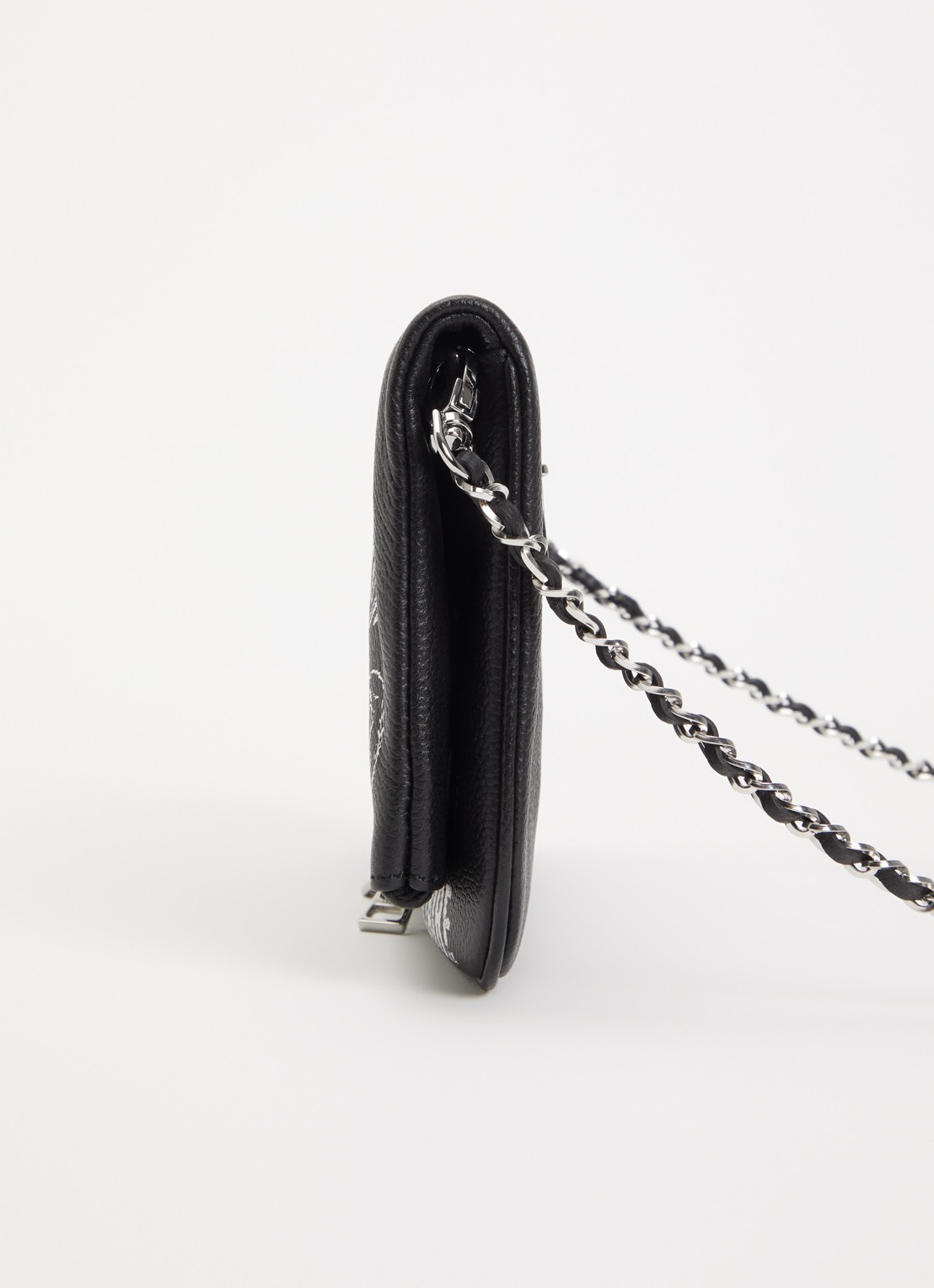 Zadig&Voltaire Rock Arty Tag clutch van leer met afneembare schouderriem - detail 2 zwart