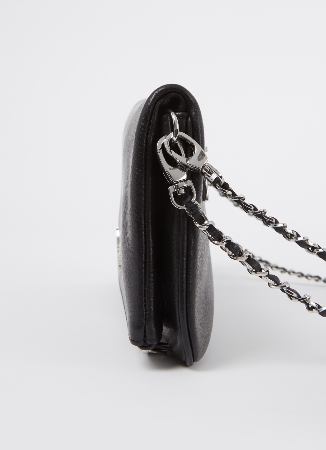 Zadig&Voltaire Rock clutch van leer met afneembare schouderriem  - detail 6 zwart