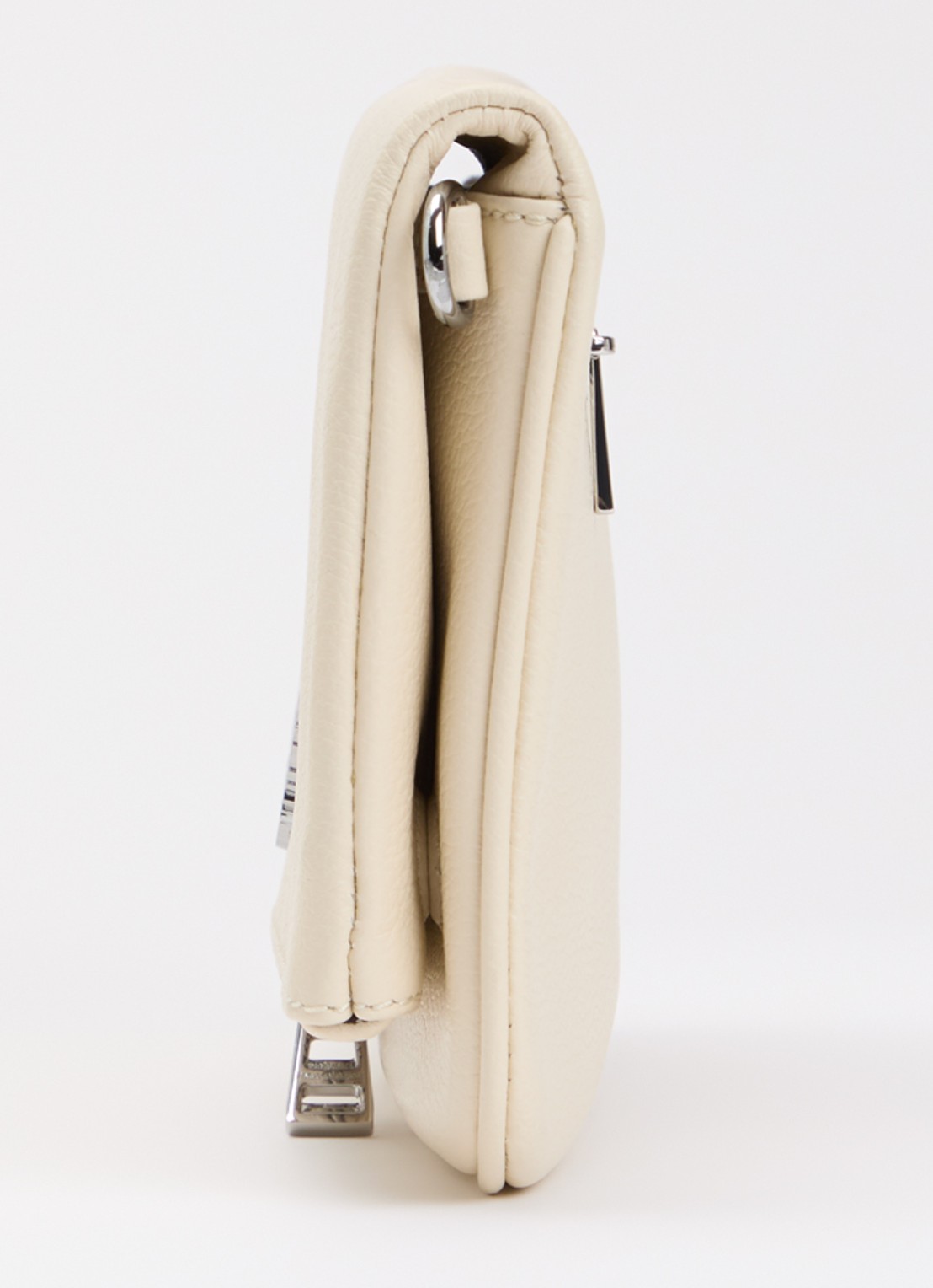 Zadig&Voltaire Rock clutch van leer met afneembare schouderriem - detail 3 gebroken wit