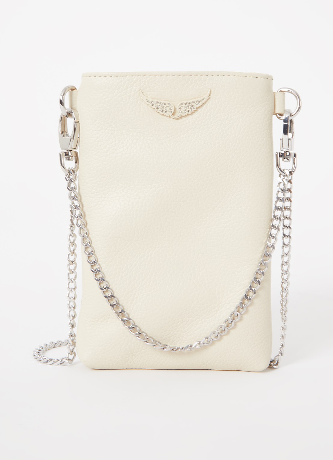 Zadig&Voltaire Rock crossbody telefoonhoes van leer - voorkant 2 beige