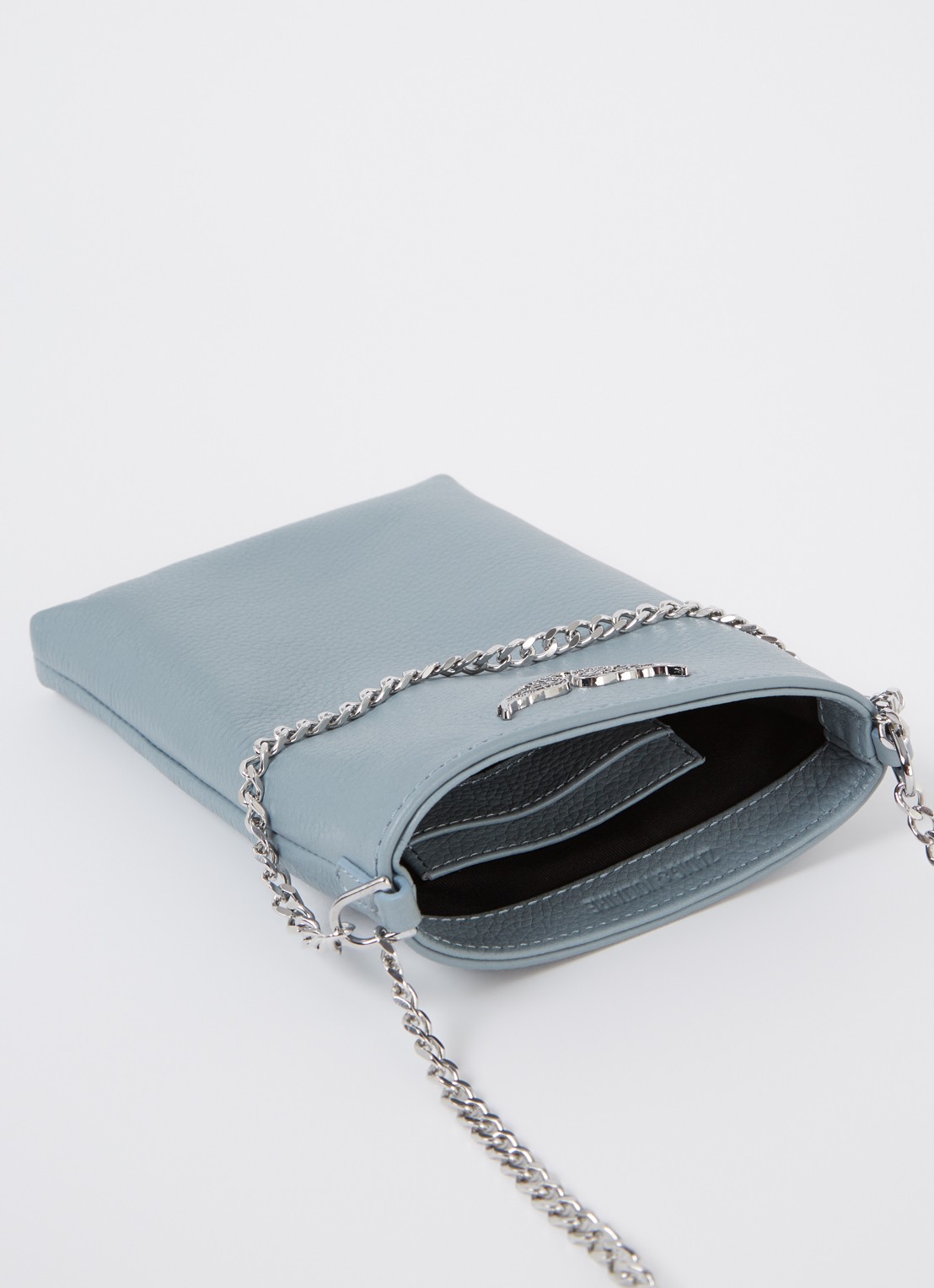 Zadig&Voltaire Rock crossbody telefoonhoes van leer - voorkant 2 blauwgrijs