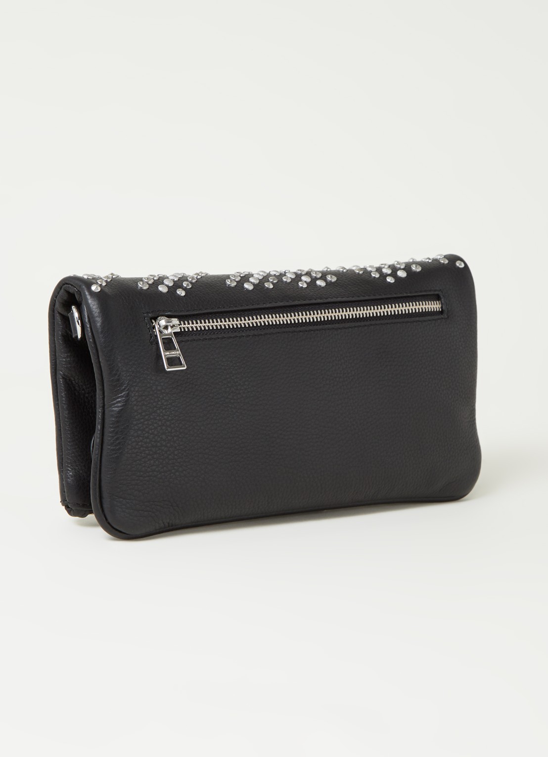 Zadig&Voltaire Rock crossbodytas van leer met studs - achterkant 3 zwart