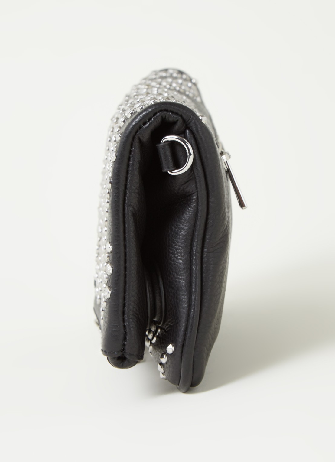 Zadig&Voltaire Rock crossbodytas van leer met studs - detail 2 zwart