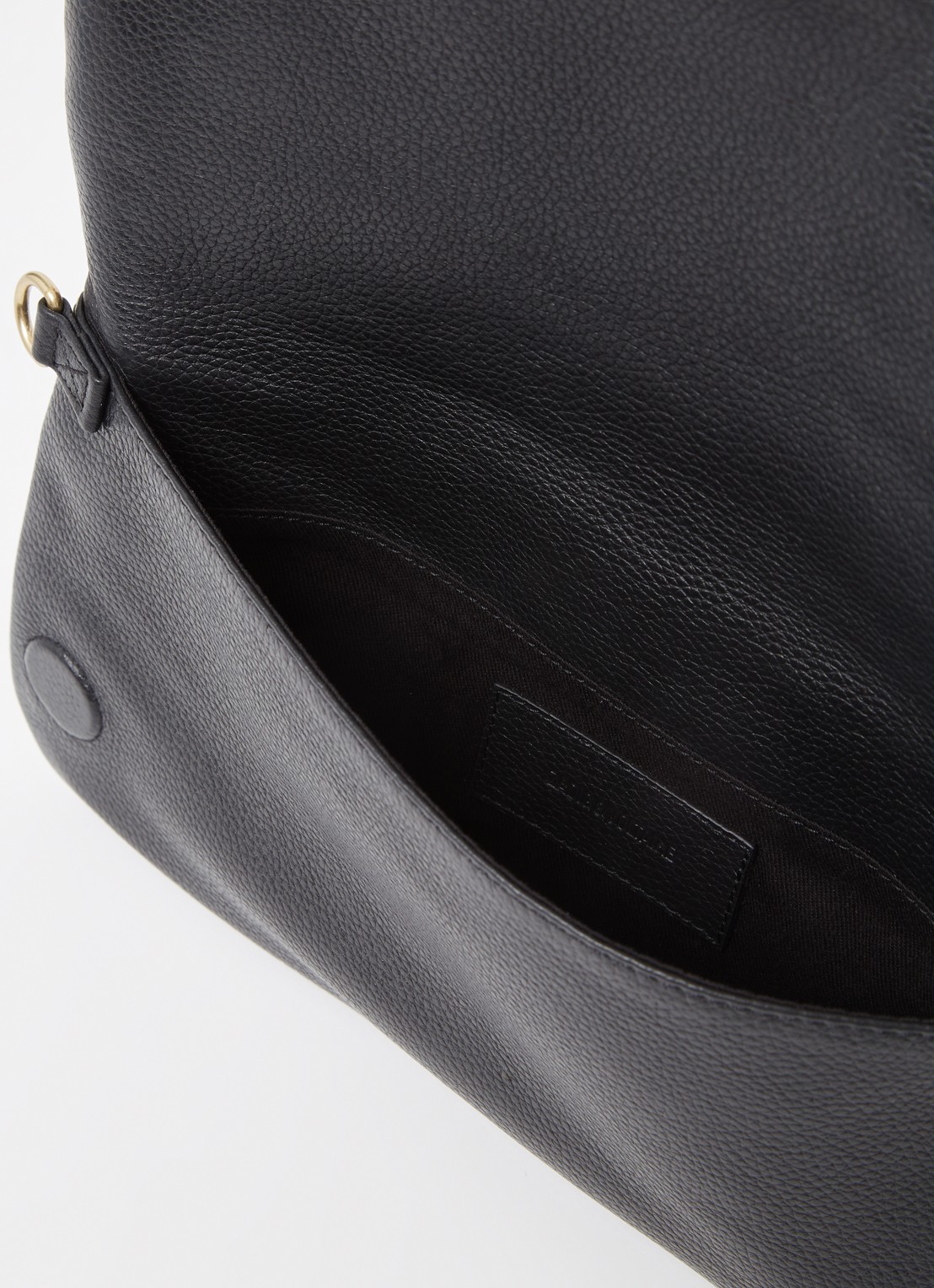 Zadig&Voltaire Rock Grained clutch van leer met afneembare schouderriem - detail 3 zwart