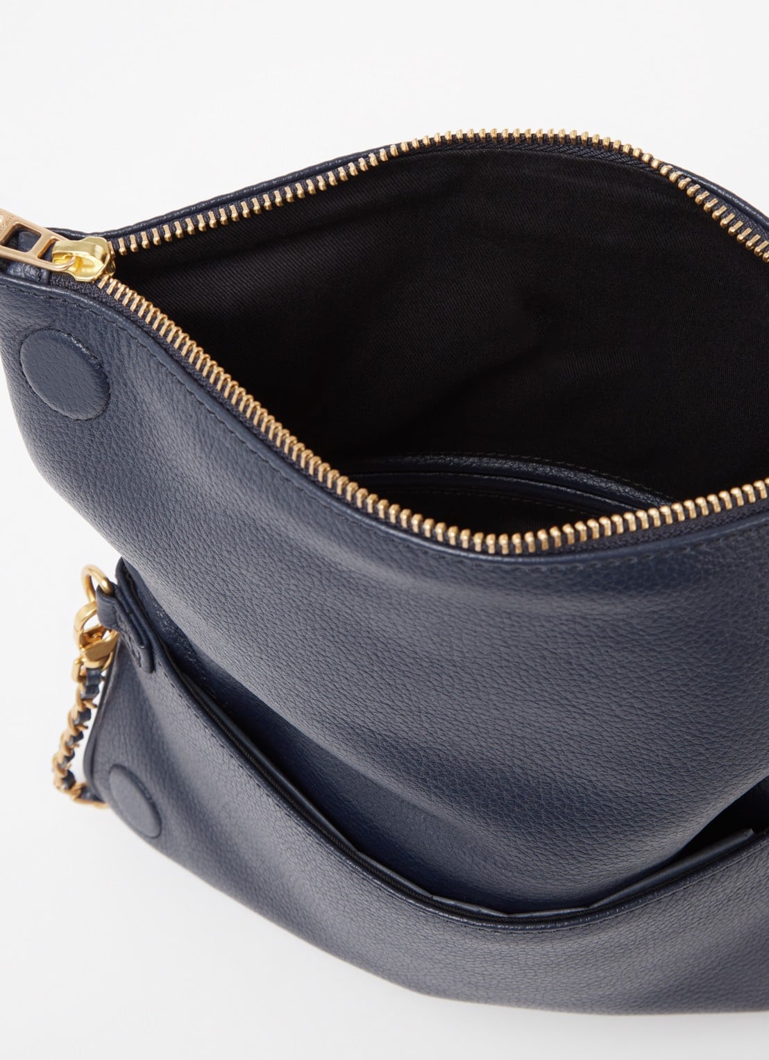 Zadig&Voltaire Rock Grained clutch van leer met afneembare schouderriem - detail middenblauw