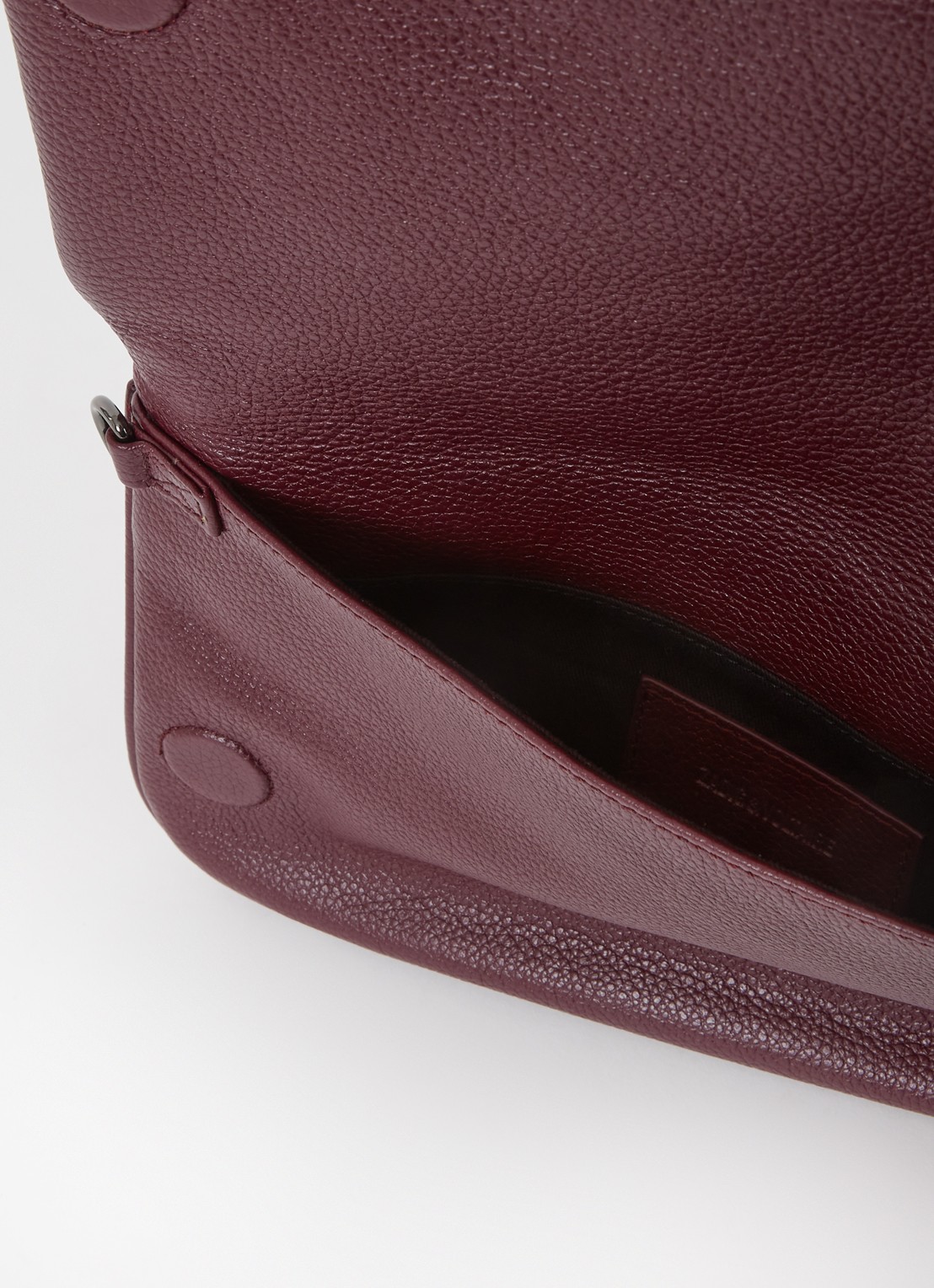 Zadig&Voltaire Rock Grained clutch van leer met afneembare schouderriem - detail 2 aubergine