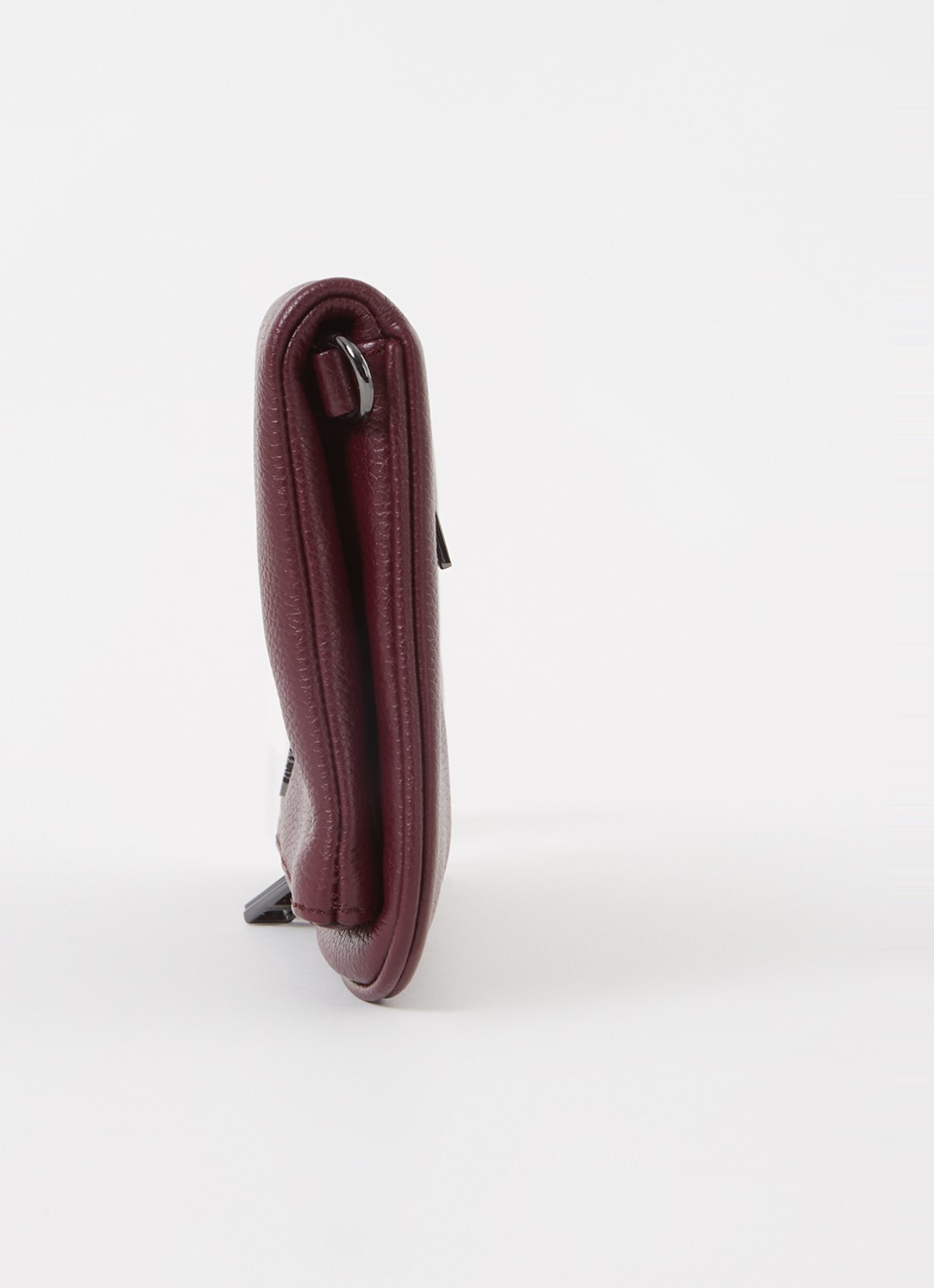 Zadig&Voltaire Rock Grained clutch van leer met afneembare schouderriem - detail 3 aubergine