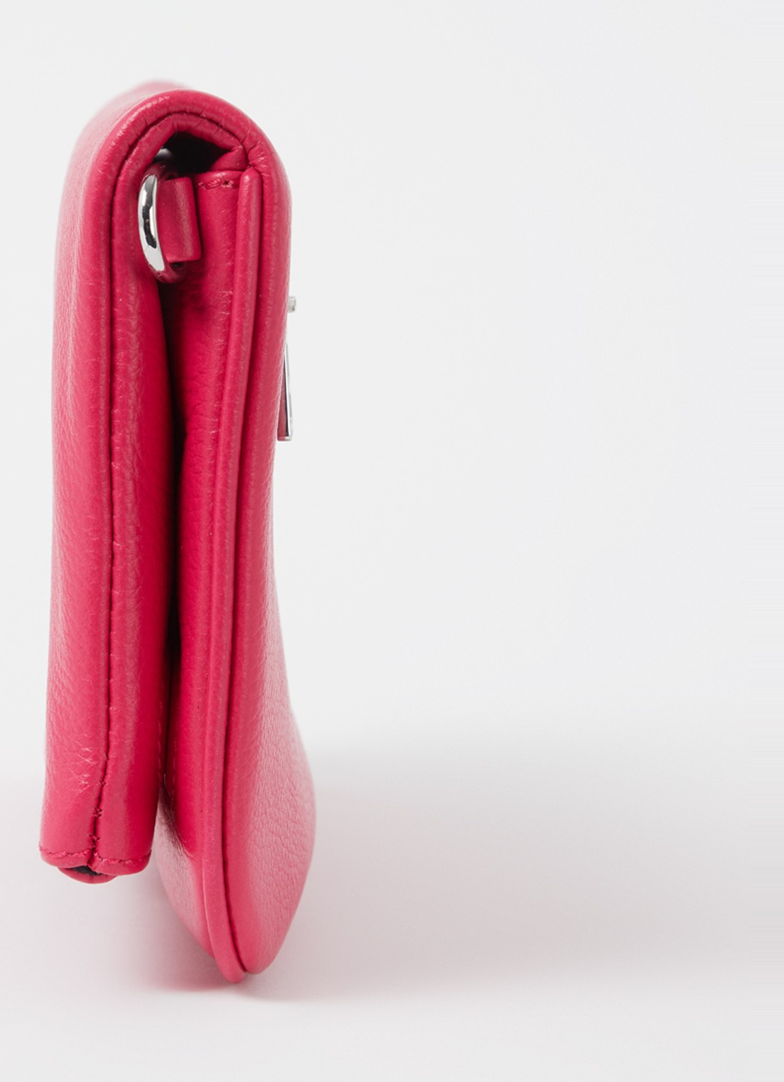 Zadig&Voltaire Rock Grained clutch van leer met afneembare schouderriem - detail 4 fuchsia