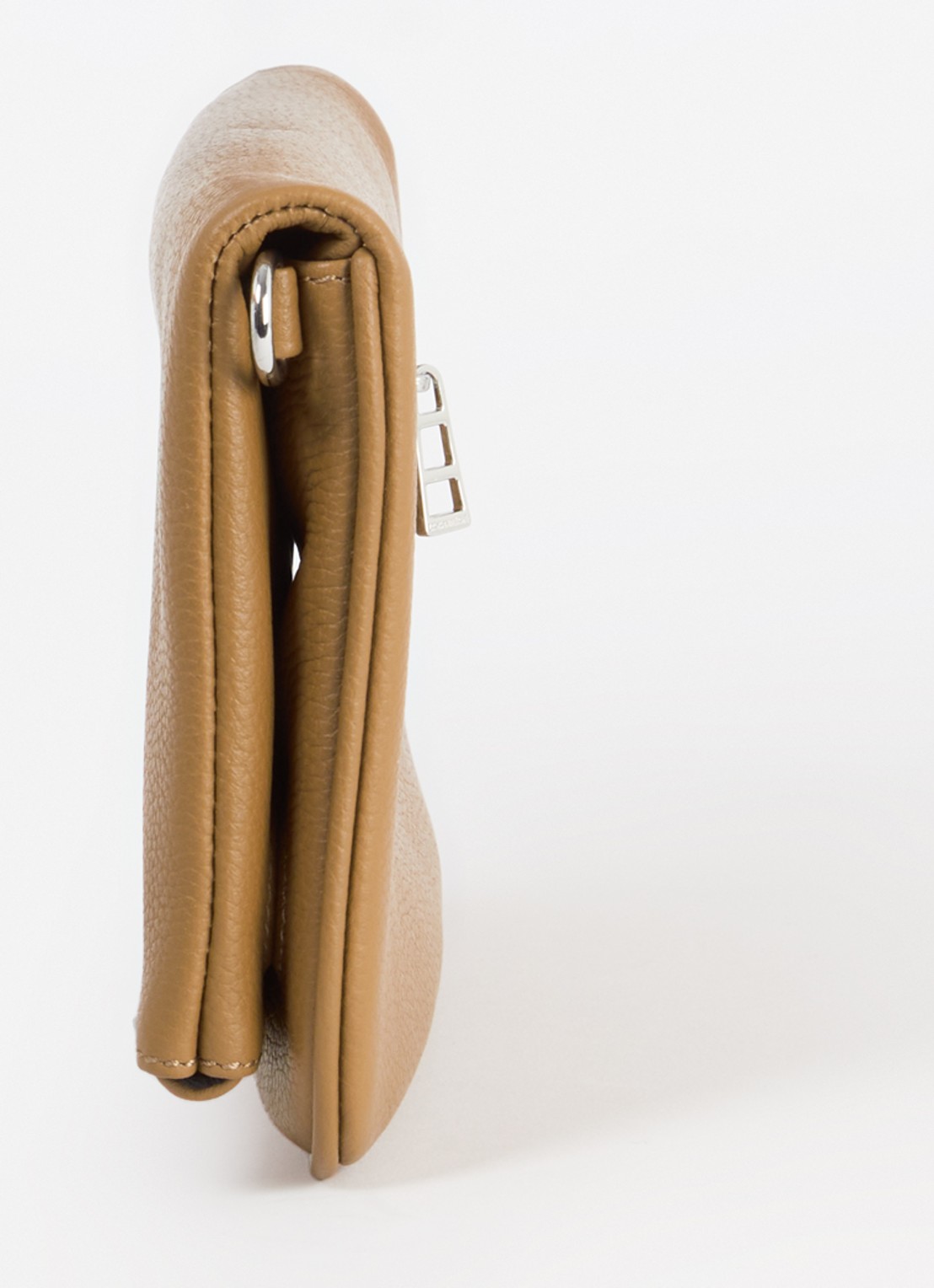 Zadig&Voltaire Rock Grained clutch van leer met afneembare schouderriem - detail 2 camel