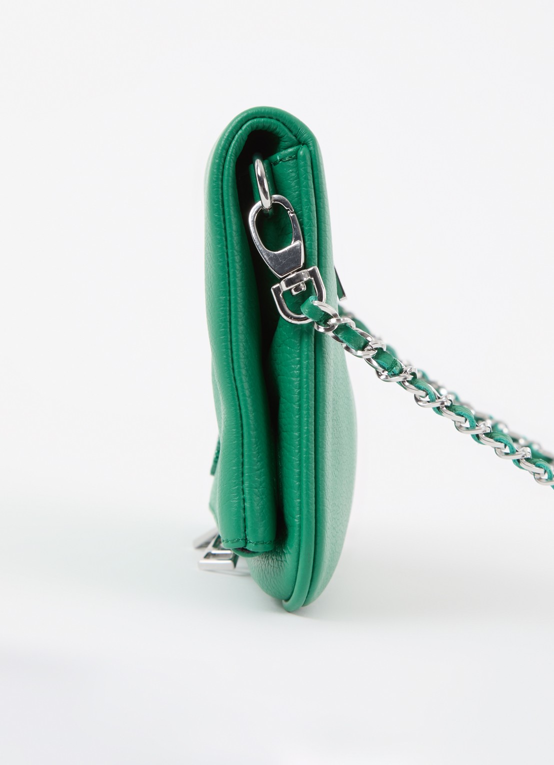 Zadig&Voltaire Rock Grained clutch van leer met afneembare schouderriem - detail 2 groen