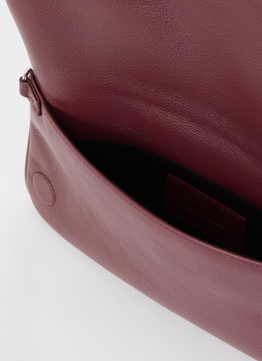 Zadig&Voltaire Rock Grained clutch van leer met afneembare schouderriem - detail 4 bordeauxrood