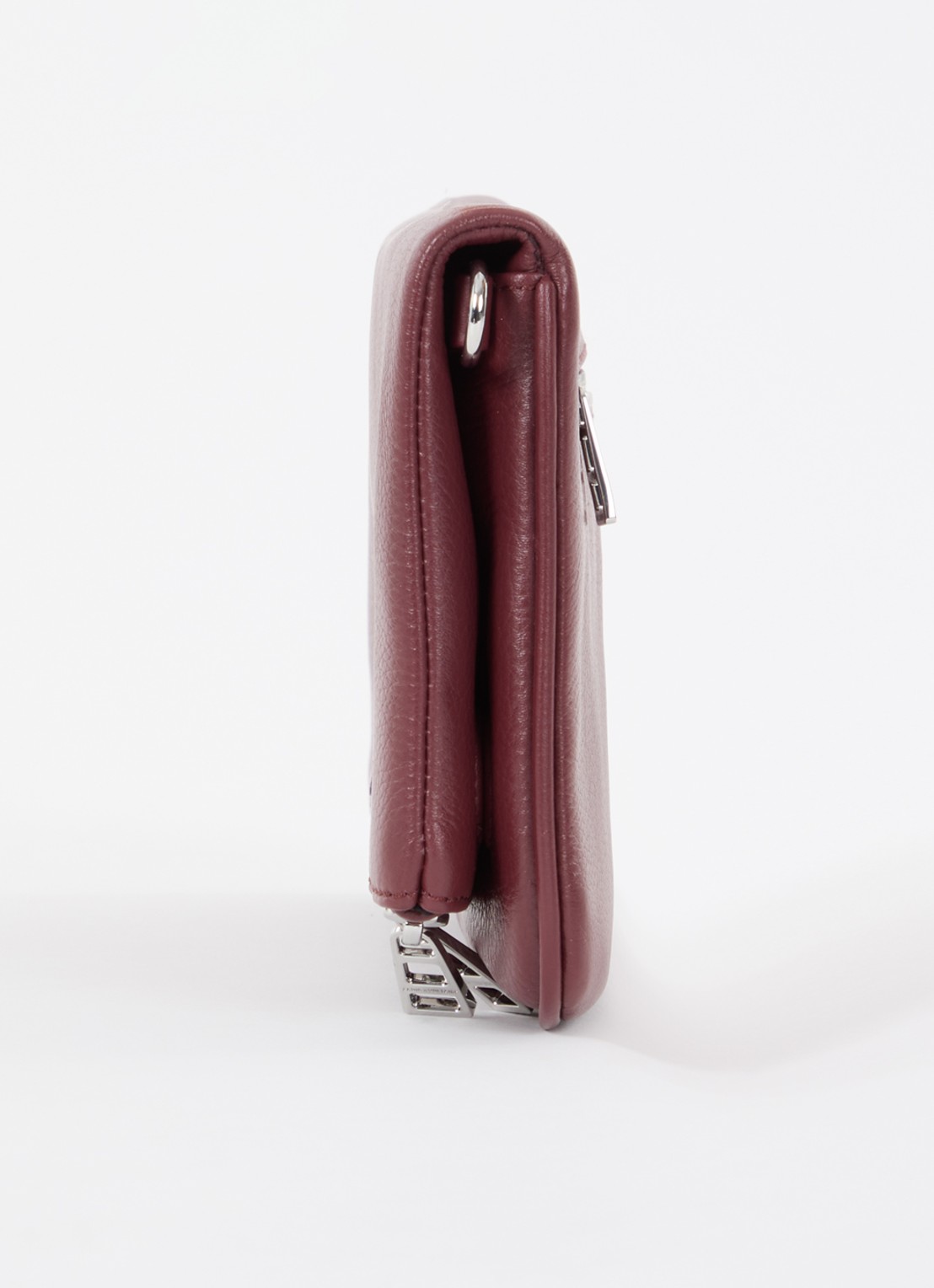 Zadig&Voltaire Rock Grained clutch van leer met afneembare schouderriem - detail 5 bordeauxrood