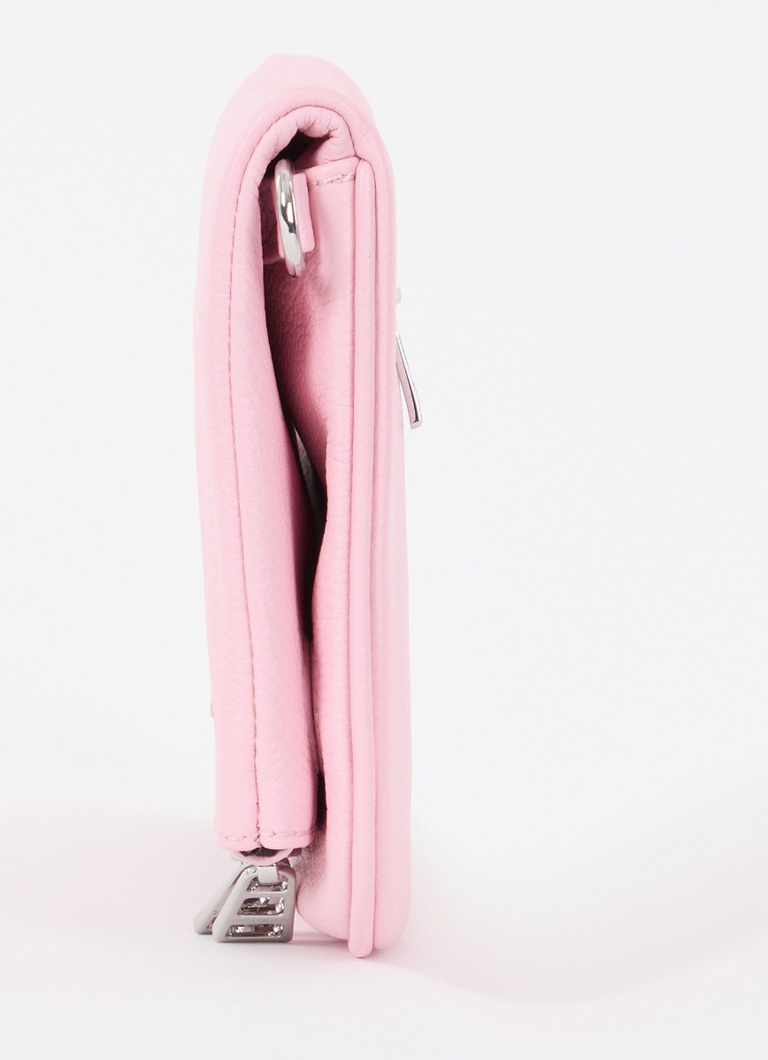 Zadig&Voltaire Rock Grained clutch van leer met afneembare schouderriem - detail 2 roze