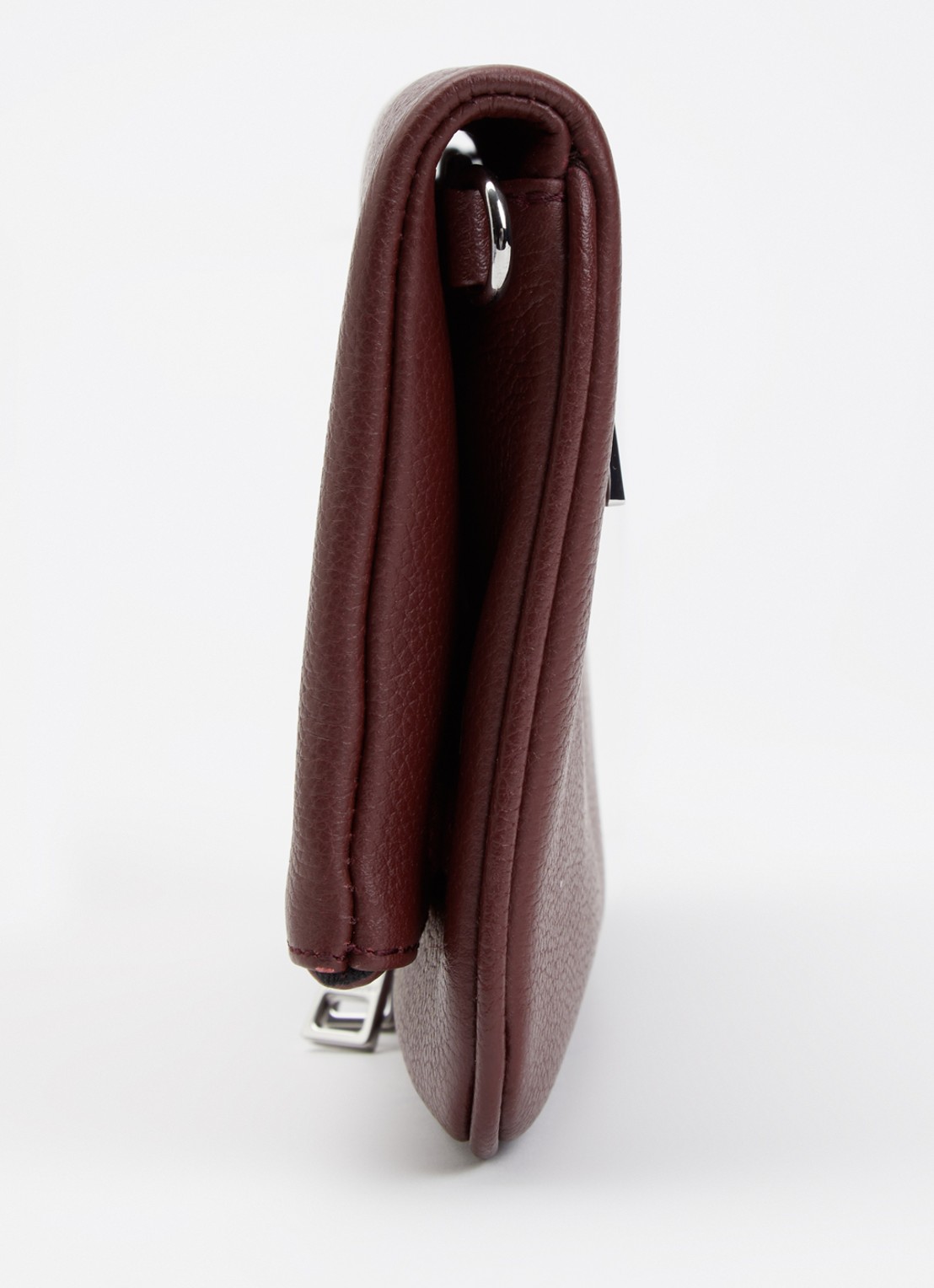 Zadig&Voltaire Rock Grained clutch van leer met afneembare schouderriem - detail 3 kastanjebruin