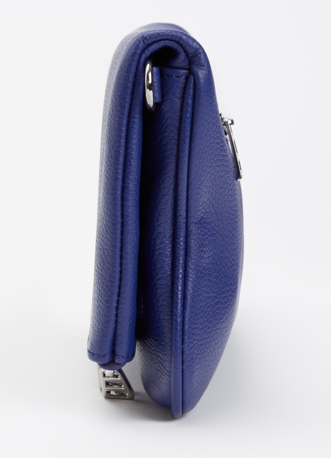 Zadig&Voltaire Rock Grained clutch van leer met afneembare schouderriem - detail 2 royalblauw