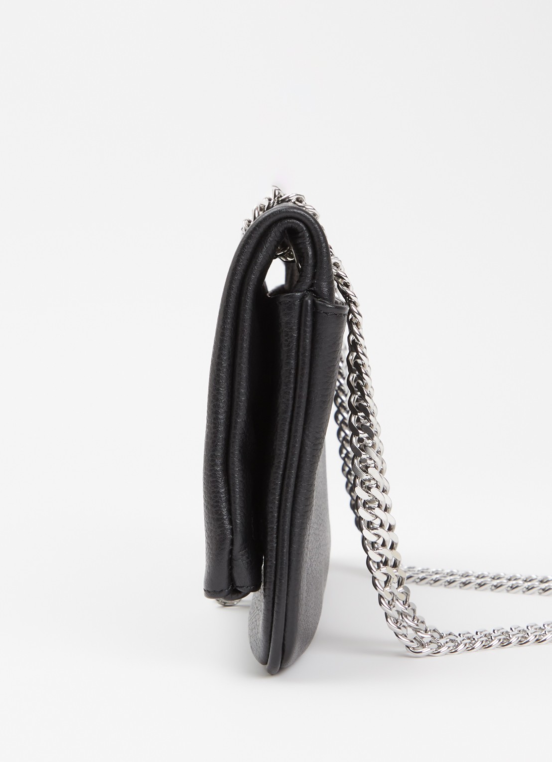 Zadig&Voltaire Rock II Grained clutch van leer met verstelbare schouderriem - detail 2 zwart