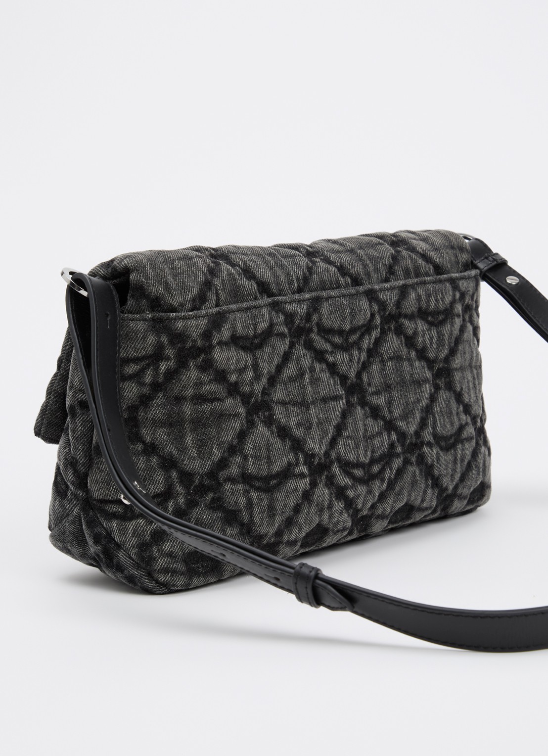 Zadig&Voltaire Rock II schoudertas met quilt patroon en afneembare schouderriem - achterkant 7 donkergrijs