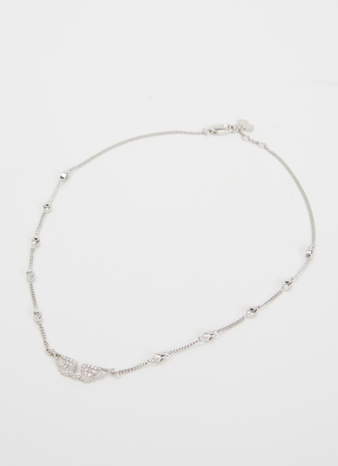 Zadig&Voltaire Rock ketting met kristal - detail zilver