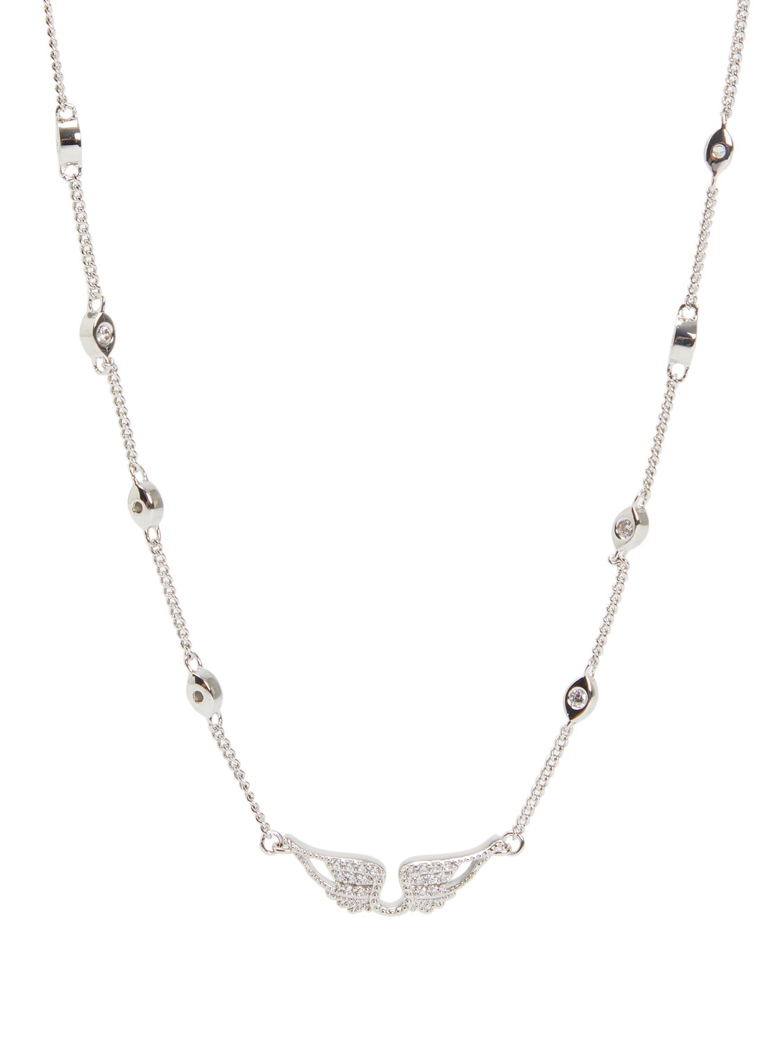 Zadig&Voltaire Rock ketting met kristal - voorkant 3 zilver